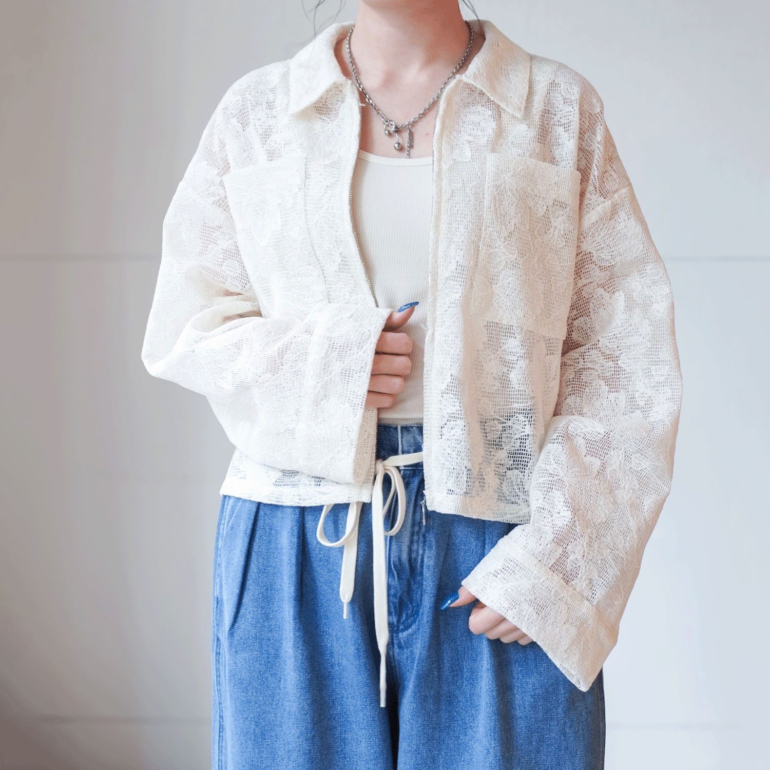 ザンパ ボタニカルメッシュブルゾン - 画像1