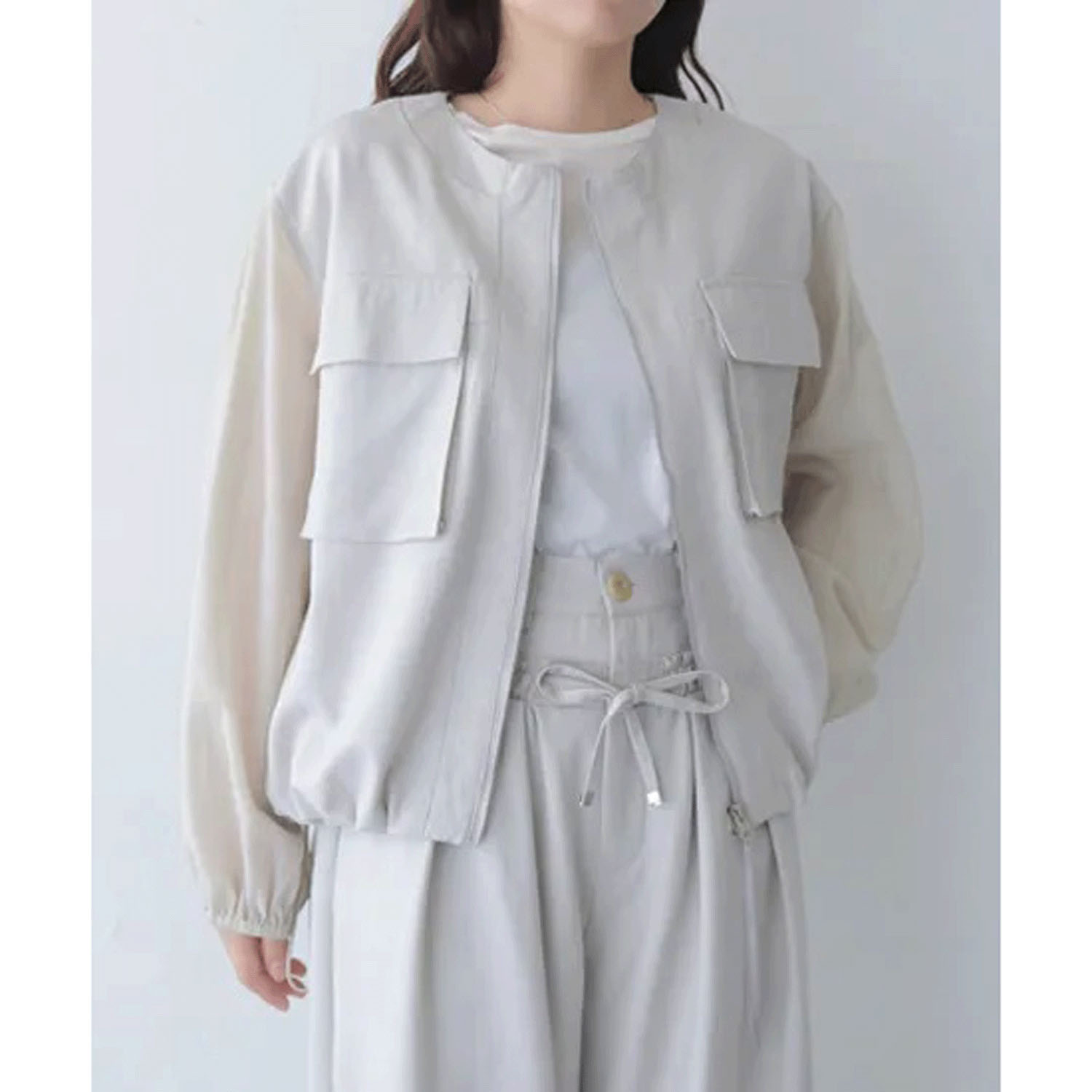 vingtrois リネンタッチブルゾン - 画像7