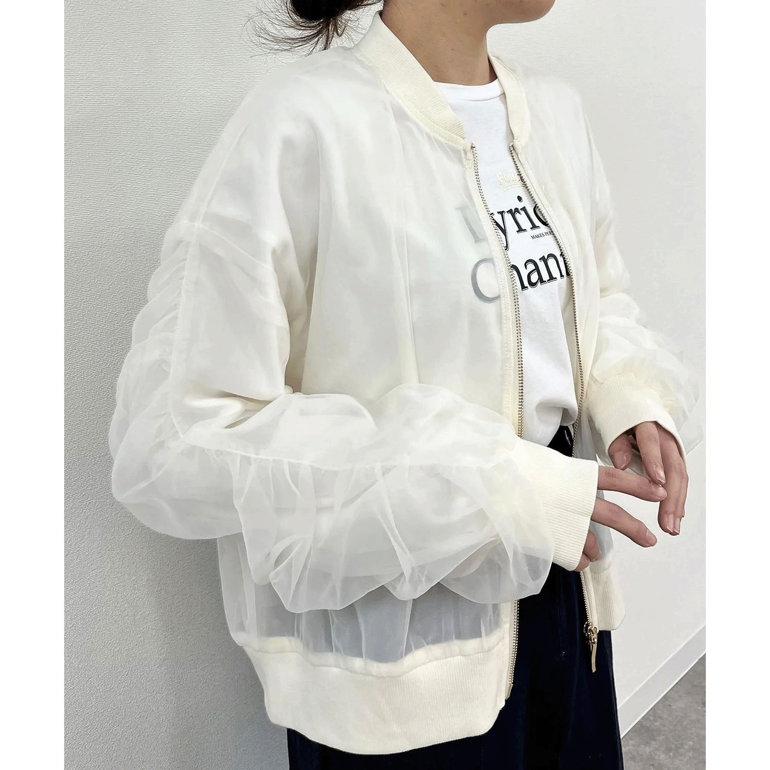 vingtrois  ソフトチュールブルゾン - 画像4