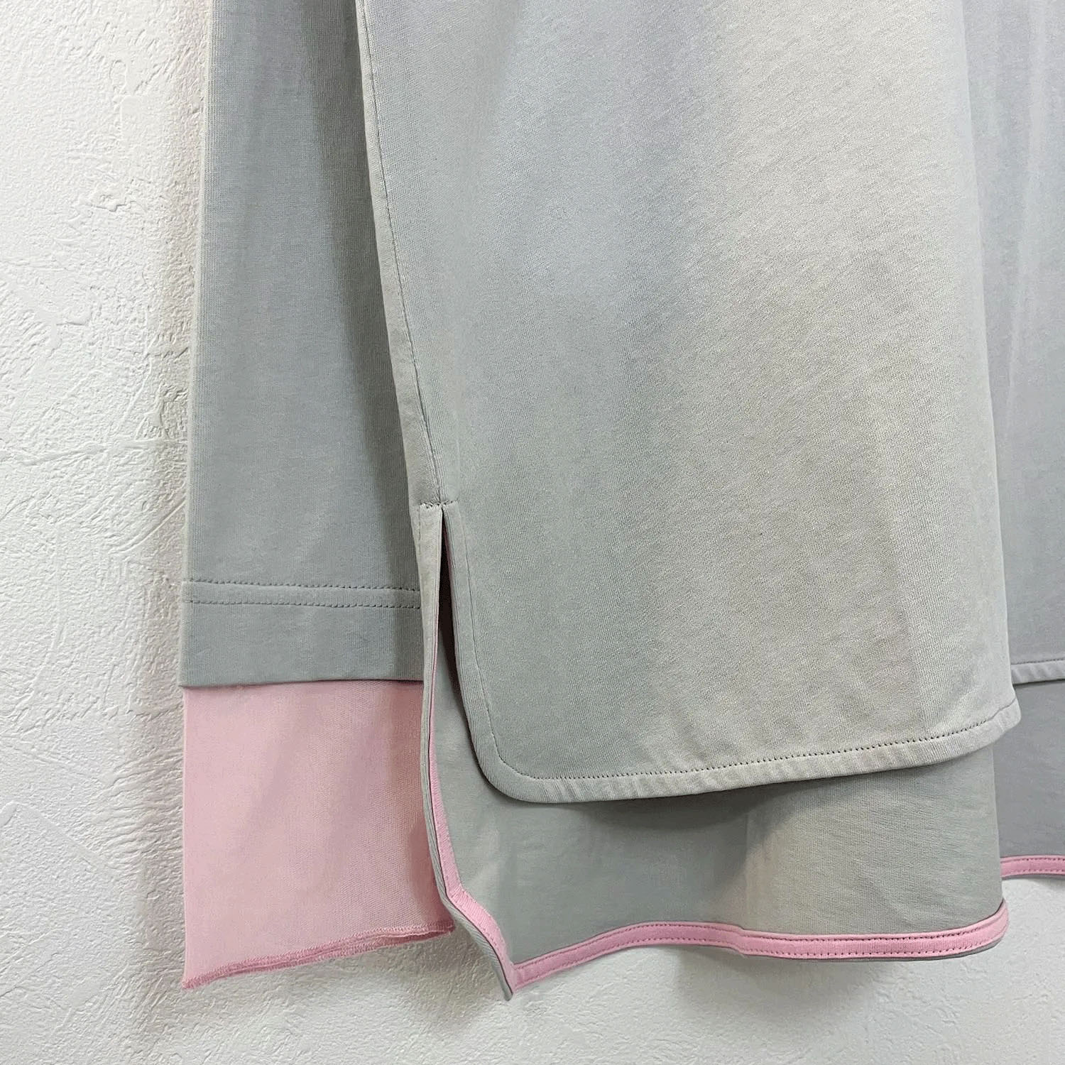 vingtrois 袖口シアー切替無地ロンT - 画像3