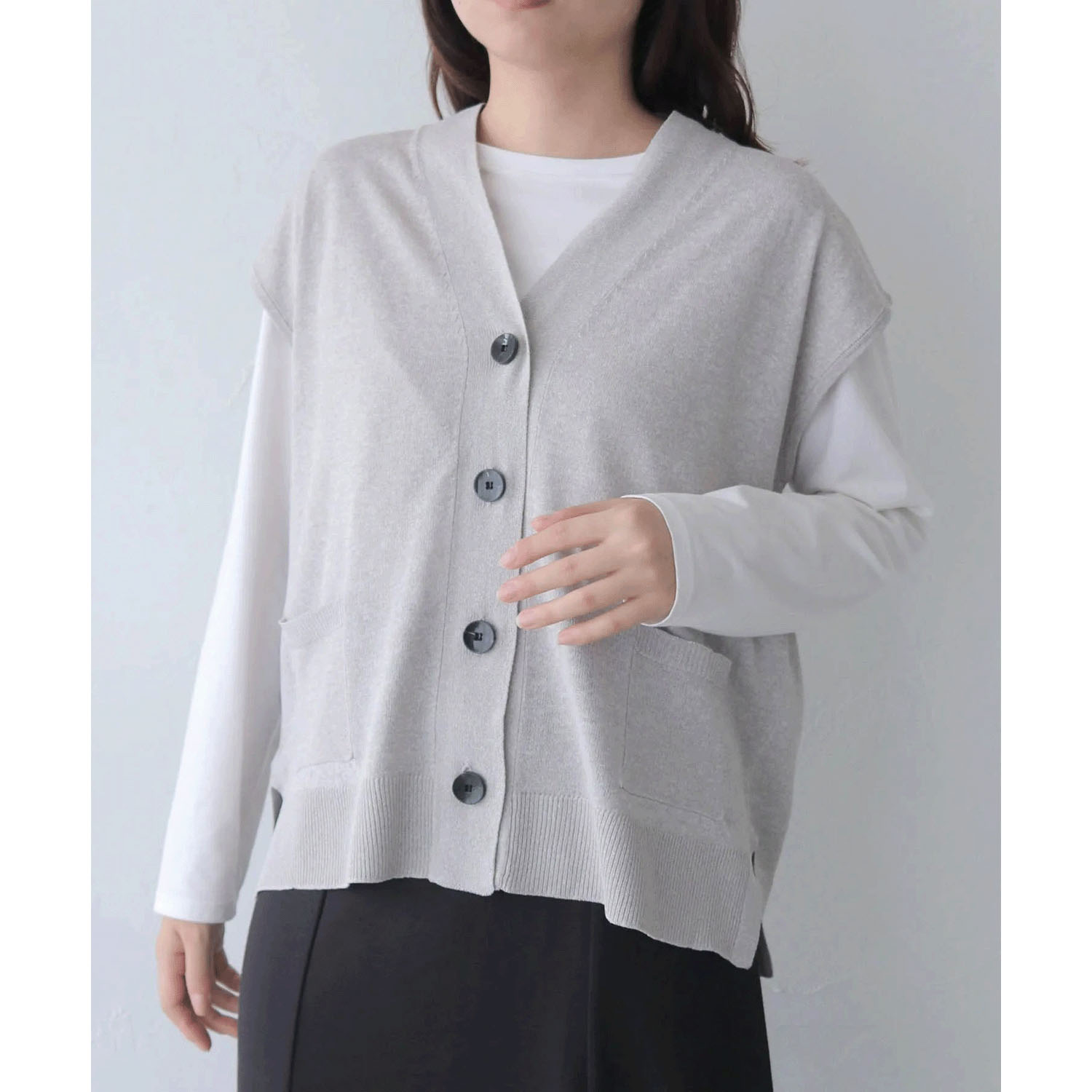 vingtrois  UVカットリネンタッチベスト - 画像3