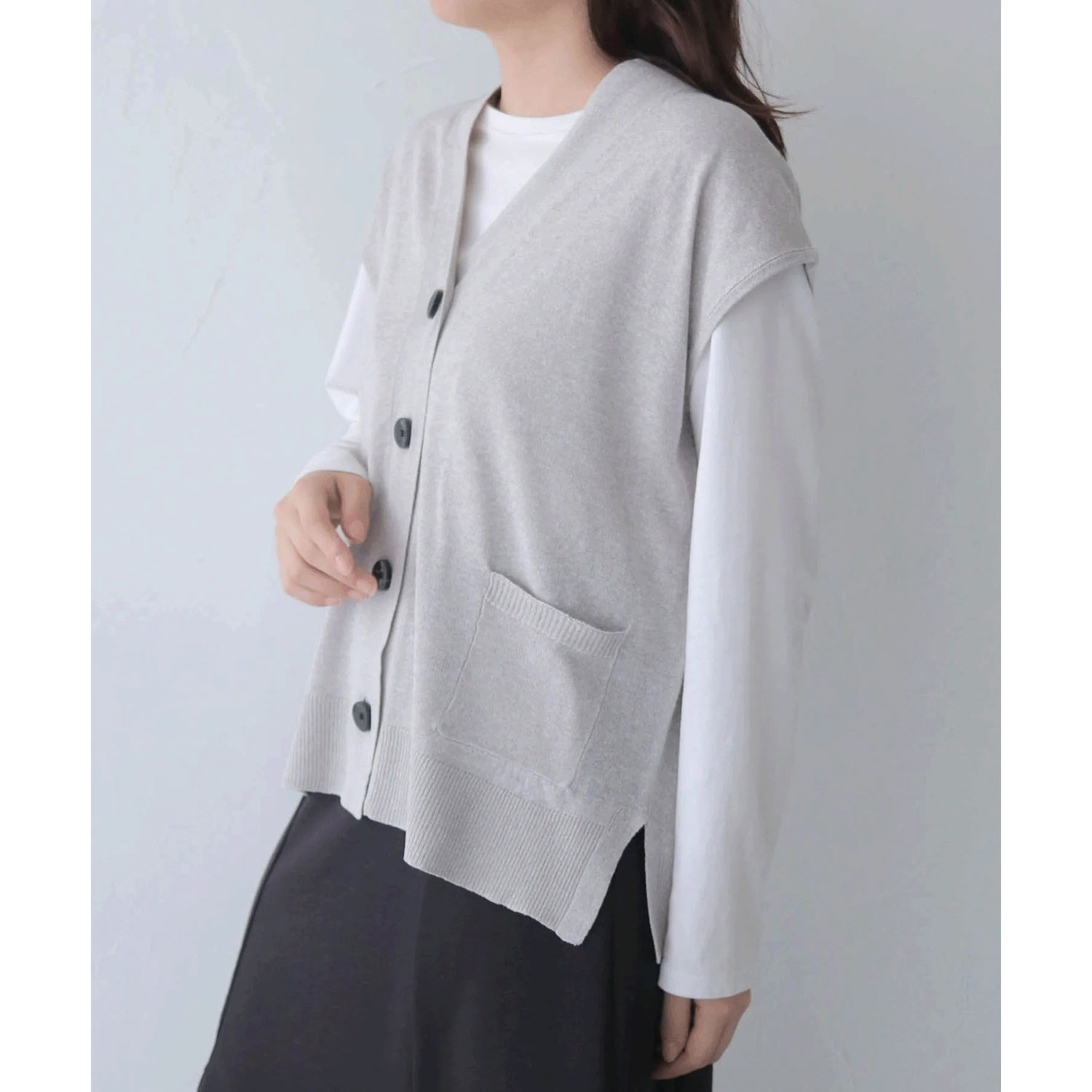 vingtrois  UVカットリネンタッチベスト - 画像4