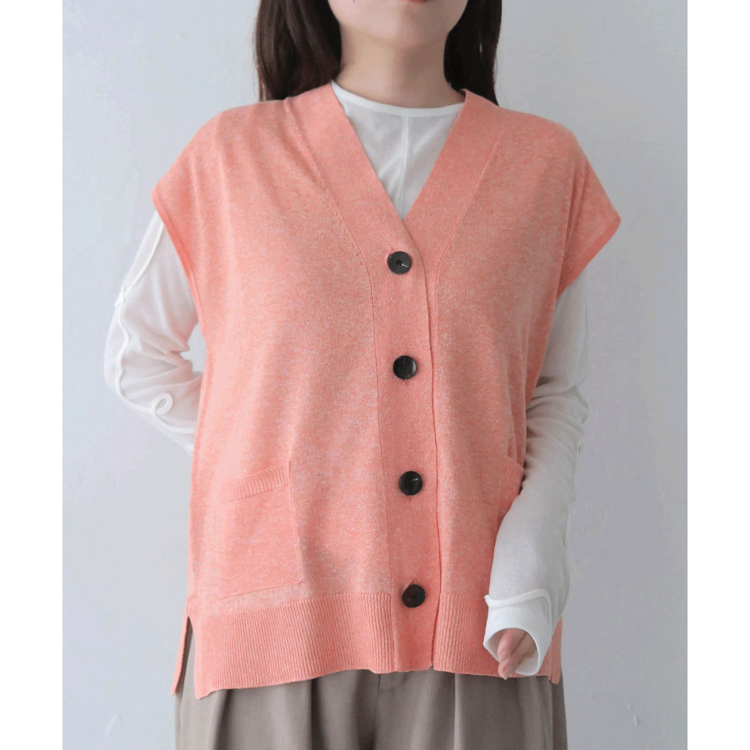 vingtrois  UVカットリネンタッチベスト - 画像10