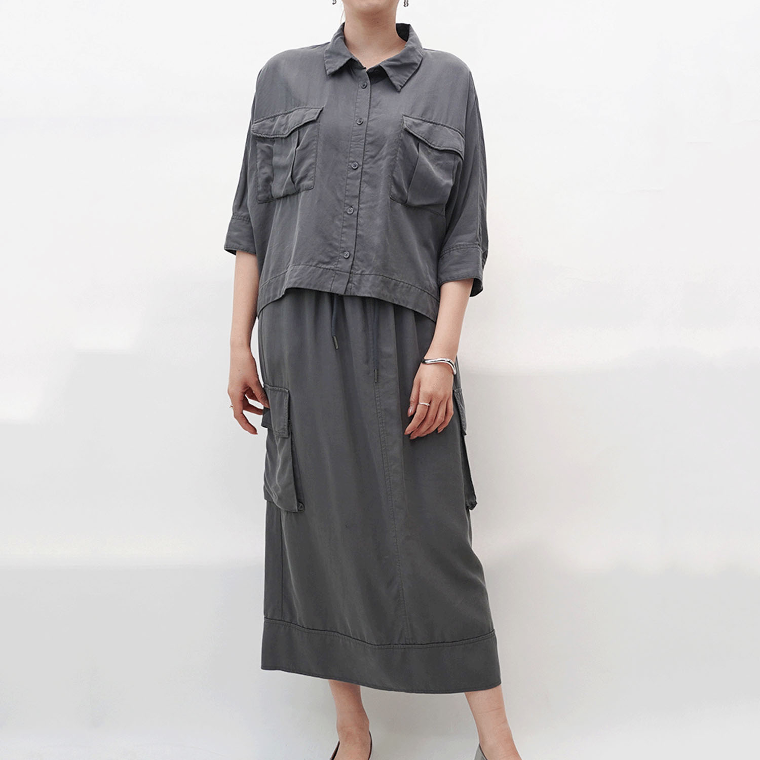 【Insta Live】33℃  バイオテンセル胸ポケとろみシャツ - 画像6