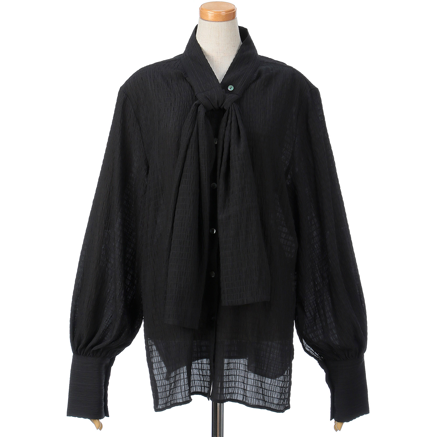 Palm Riche シアーボウタイブラウス - 画像8