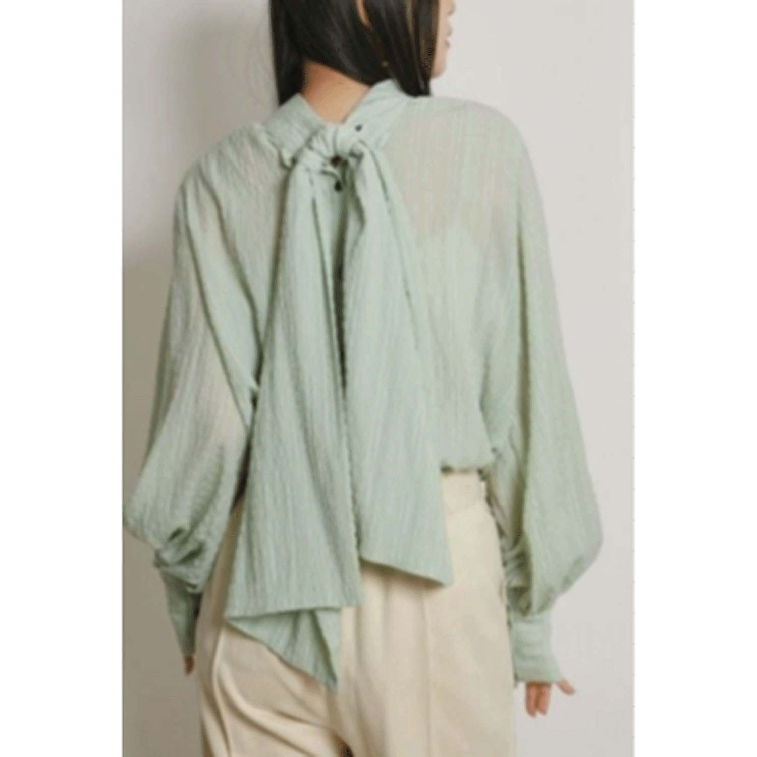 Palm Riche シアーボウタイブラウス - 画像10