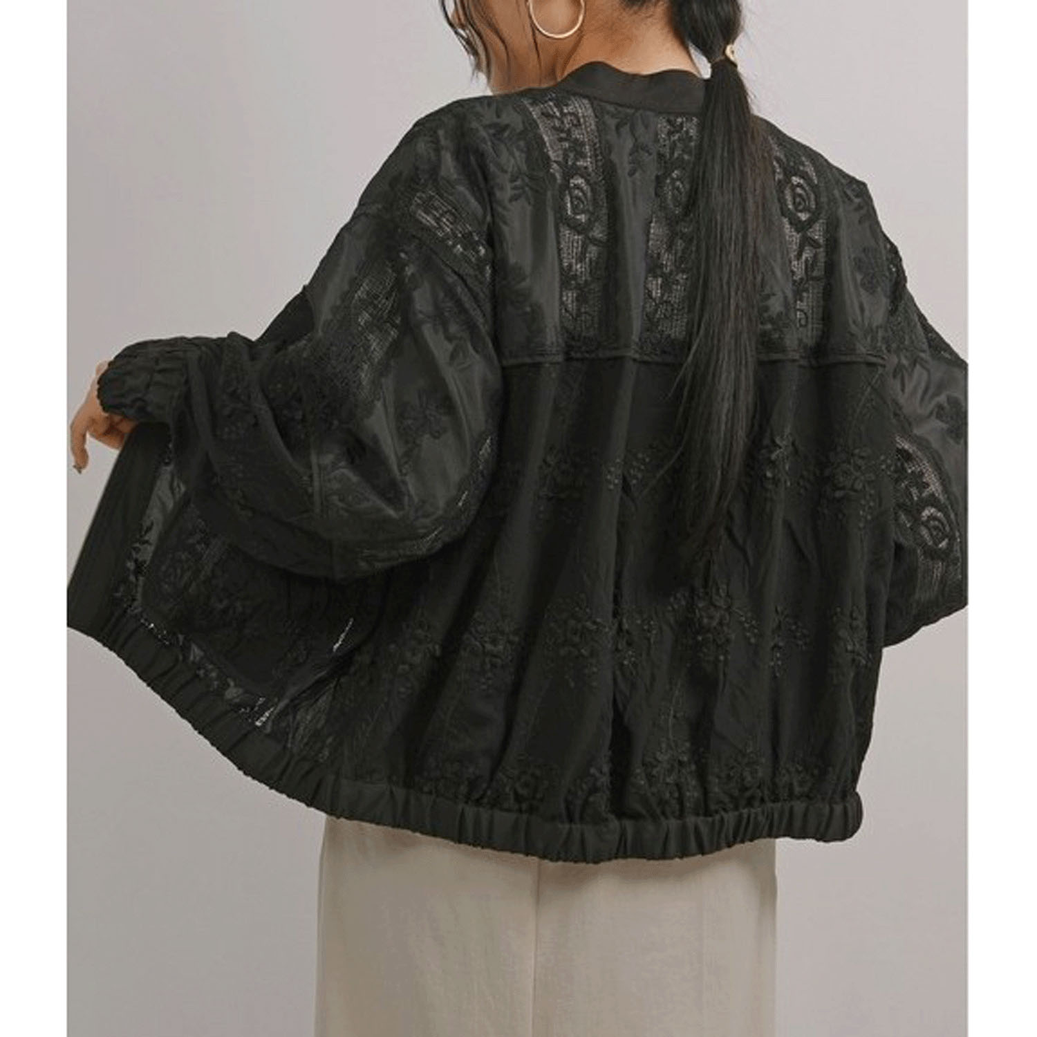 Palm Riche  パッチワークレースブルゾン - 画像12