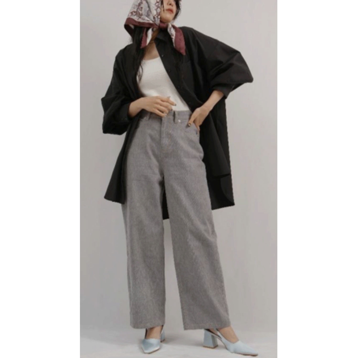 Palm Riche スカーフ付チュニックシャツ - 画像4