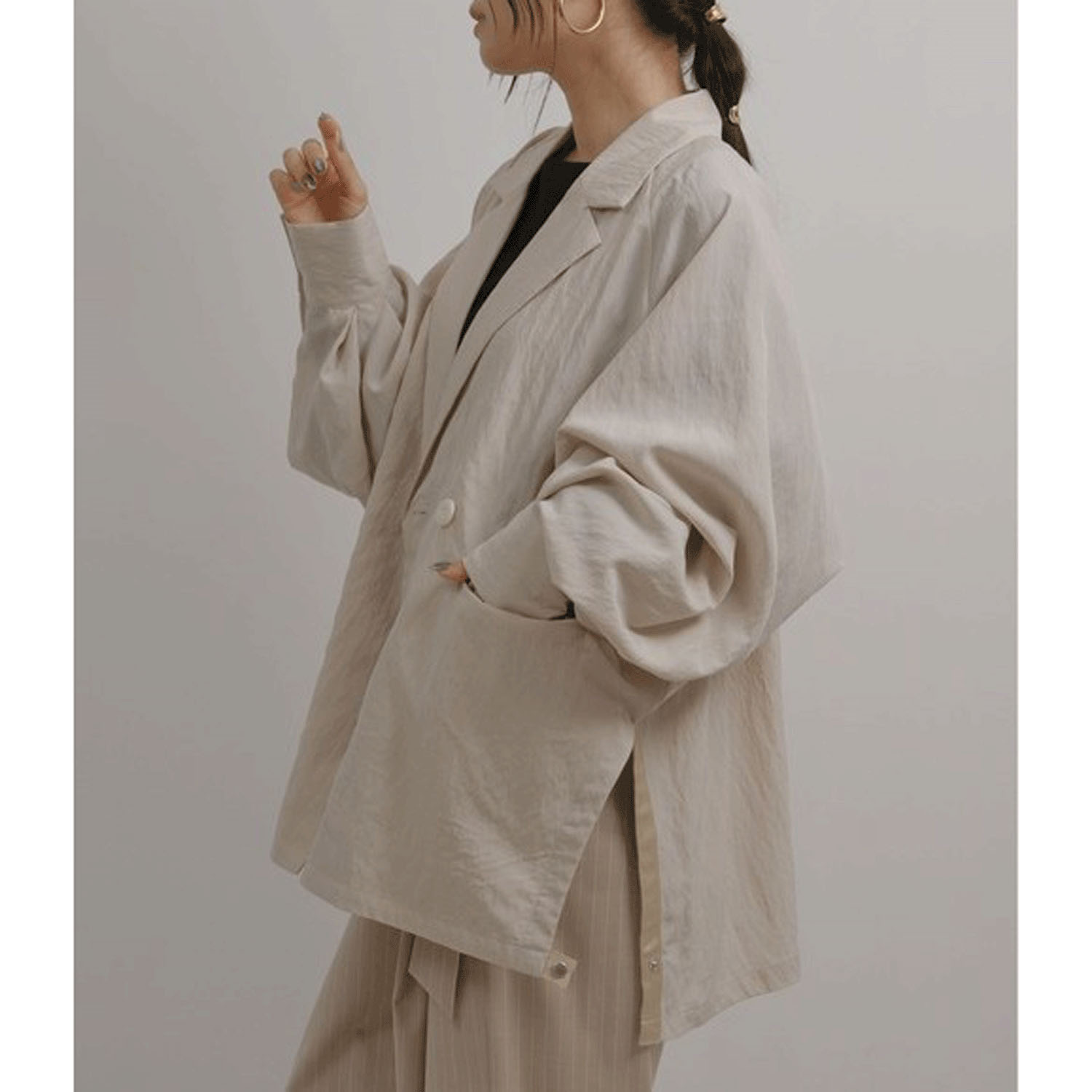 【Insta Live】Palm Riche ワッシャーオーバージャケット - 画像5