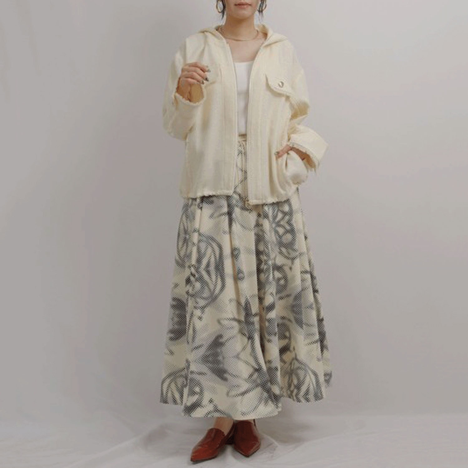 Palm Riche ツイードジップパーカー - 画像7