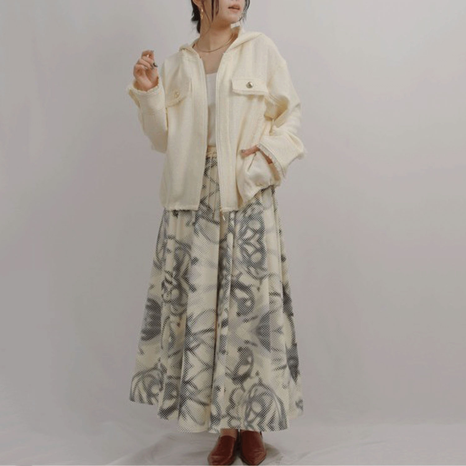 Palm Riche ツイードジップパーカー - 画像8