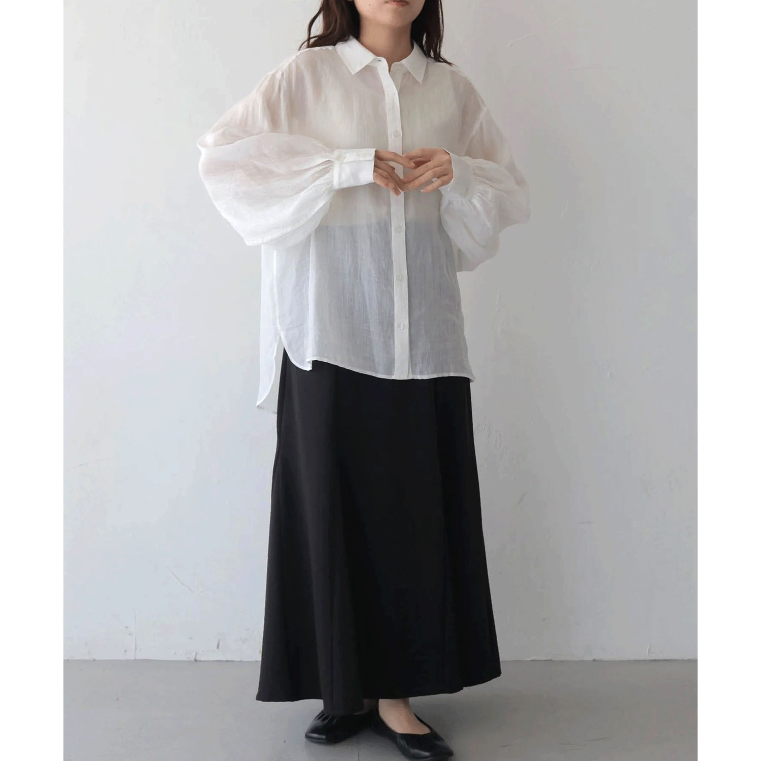 vingtrois リネン袖ボリュームシャツ - 画像4