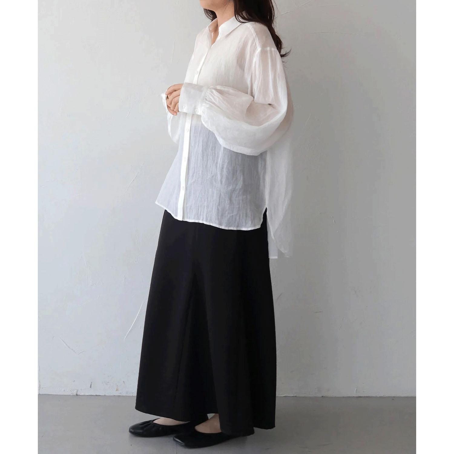 vingtrois リネン袖ボリュームシャツ - 画像5