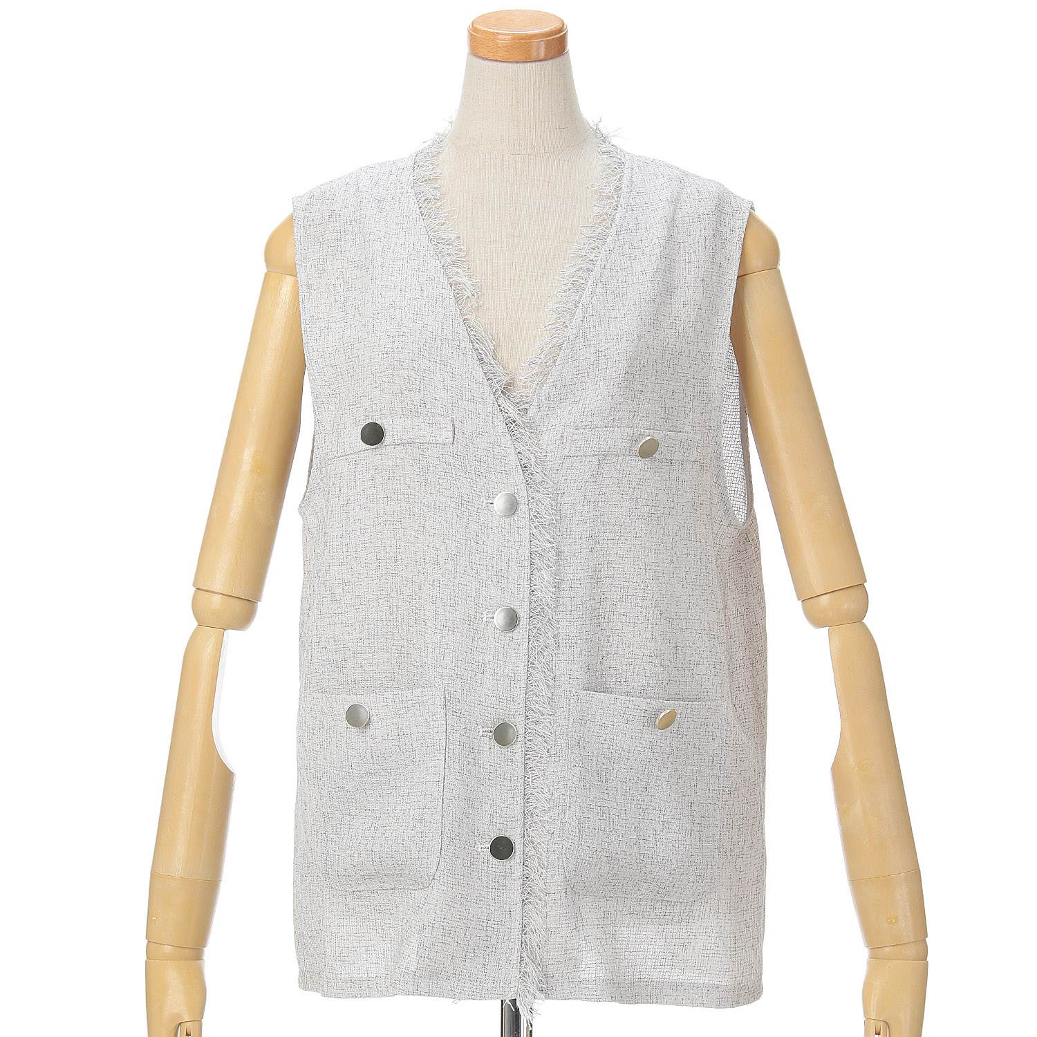 Emilyan ミックスカラーツィードジレ - 画像2