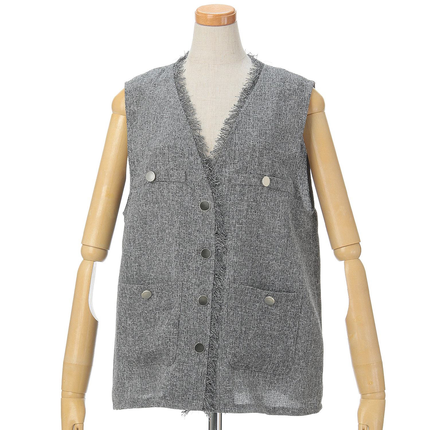 Emilyan ミックスカラーツィードジレ - 画像3