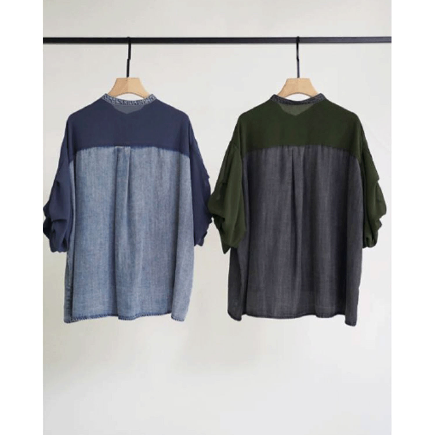 33℃ テンセルデニム切替ダブルポケットシャツ - 画像3