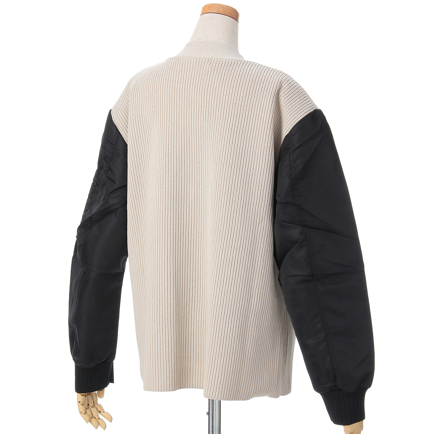 33℃ ラメ糸ミリタリースリーブ切替ニットカーディガン - 画像8