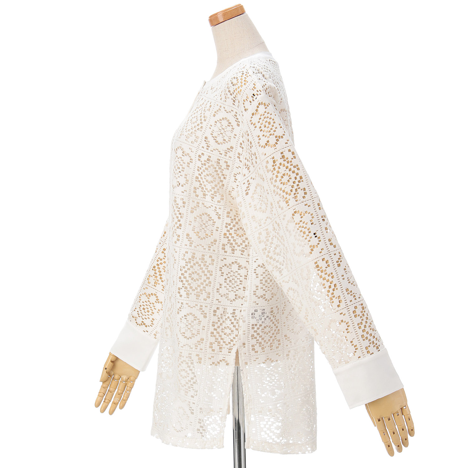 vingtrois スクエアレースシャツ - 画像4