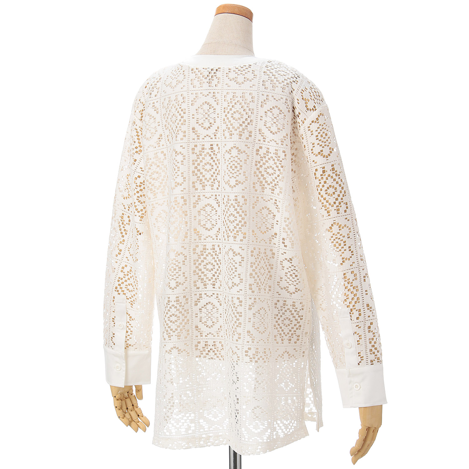 vingtrois スクエアレースシャツ - 画像5