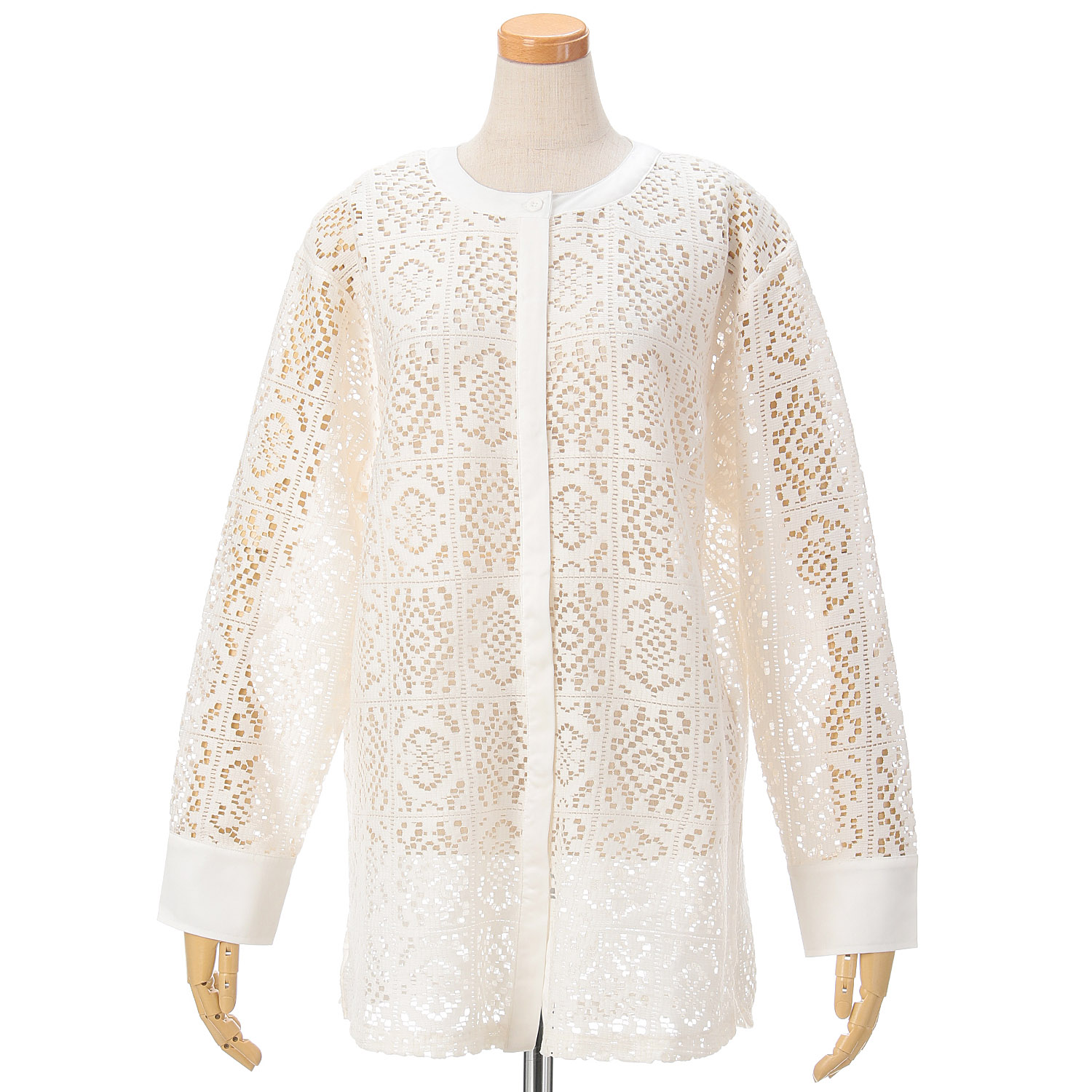 vingtrois スクエアレースシャツ - 画像1