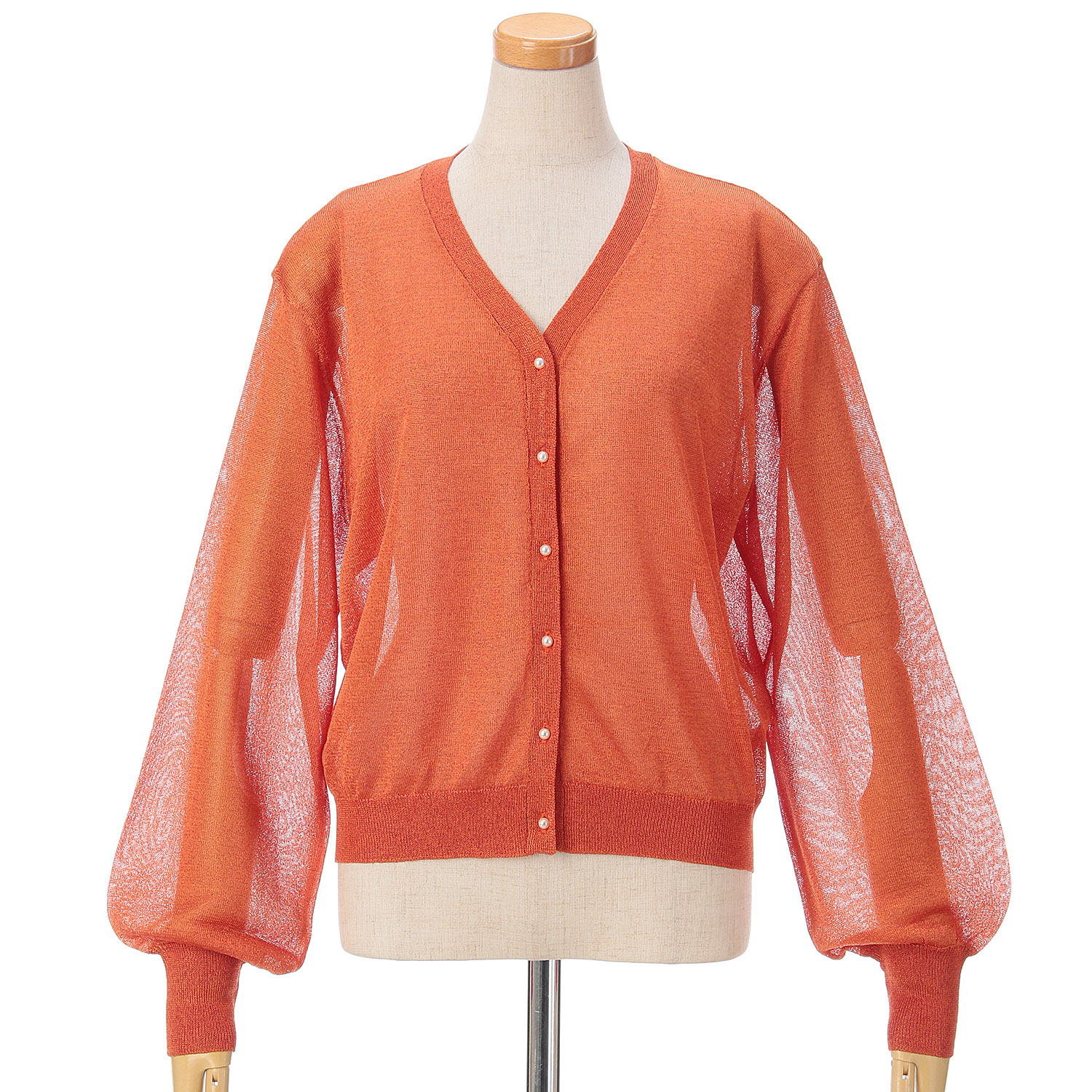 vingtrois Vネックシアーカーデ - 画像3