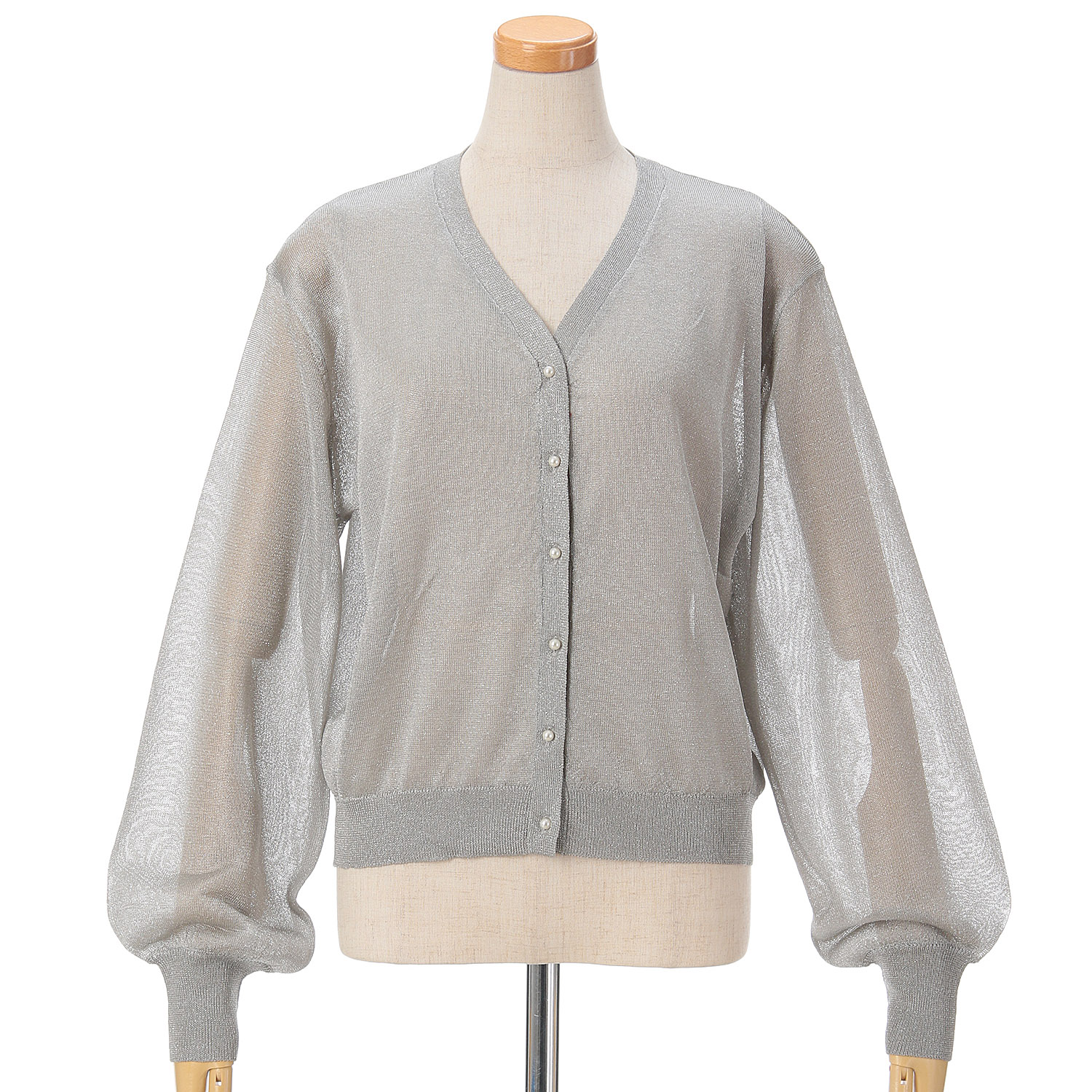 vingtrois Vネックシアーカーデ - 画像7