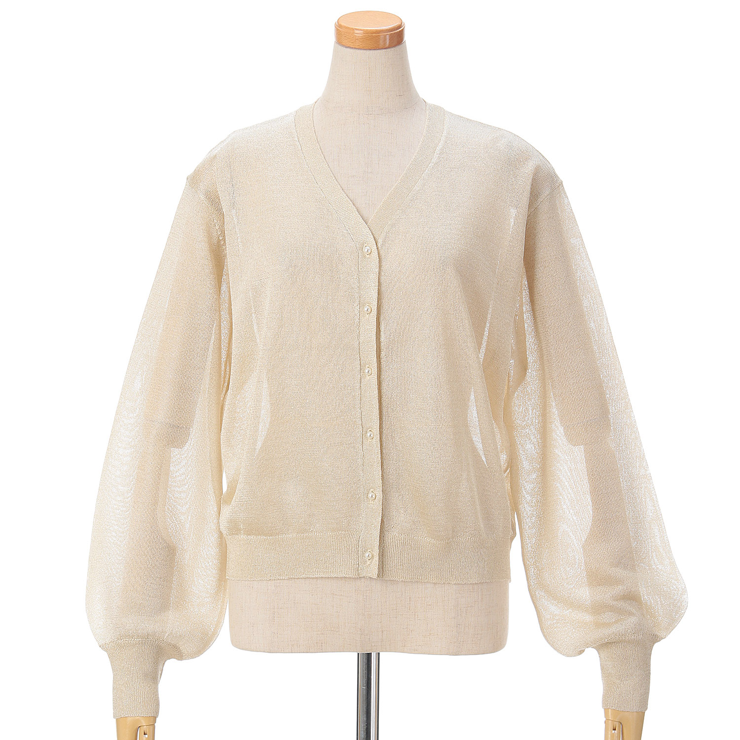 vingtrois Vネックシアーカーデ - 画像8