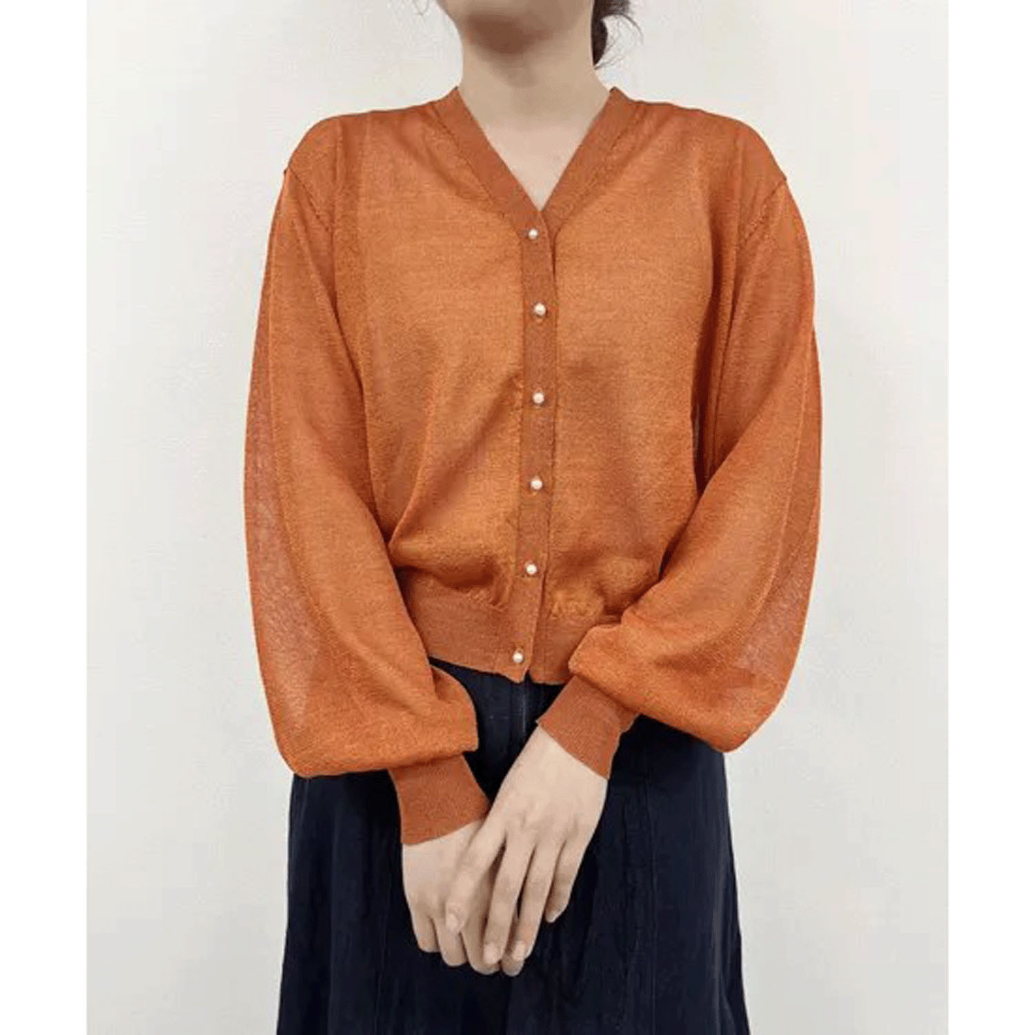 vingtrois Vネックシアーカーデ
