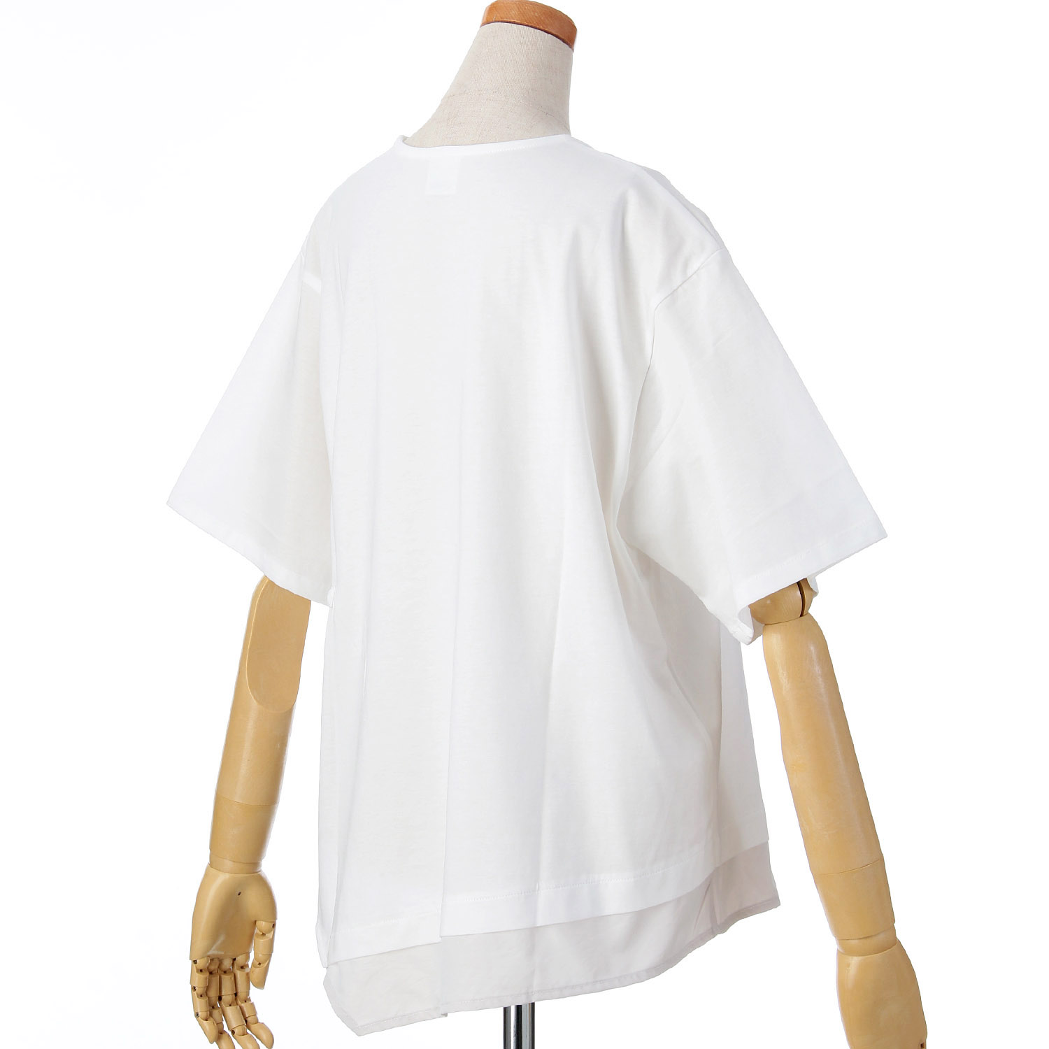 vingtrois ドライタッチコットンアシメドロストTシャツ - 画像6