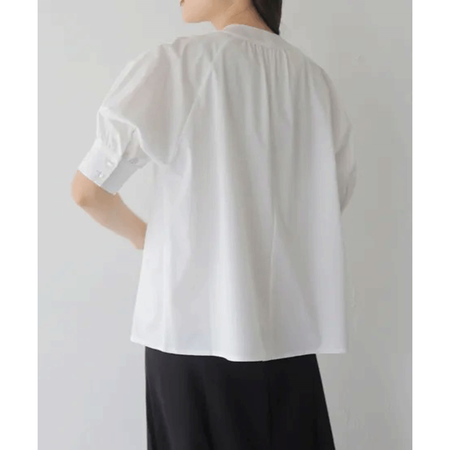 vingtrois シルケットギャザーTブラウス - 画像4