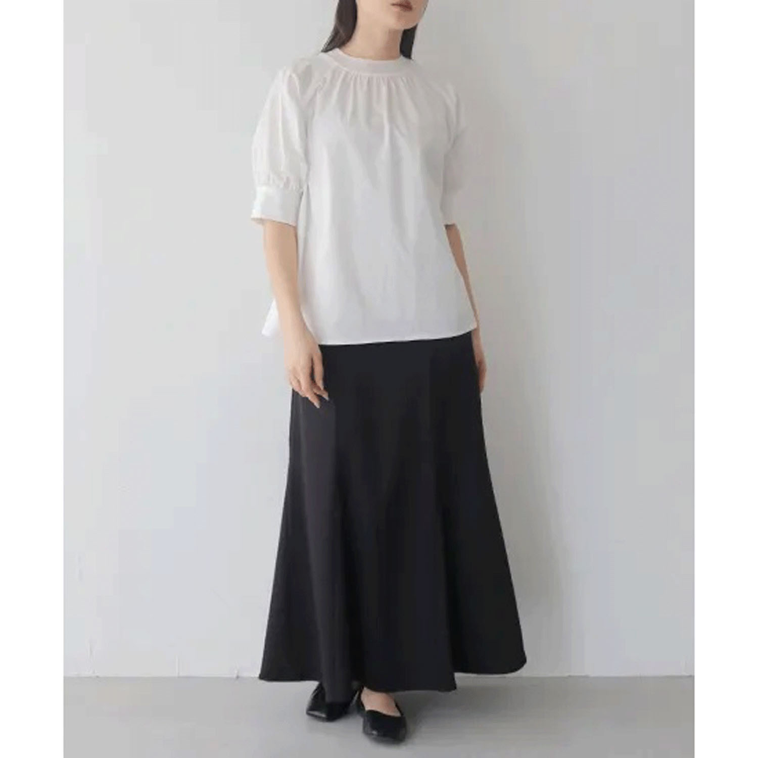 vingtrois シルケットギャザーTブラウス - 画像5