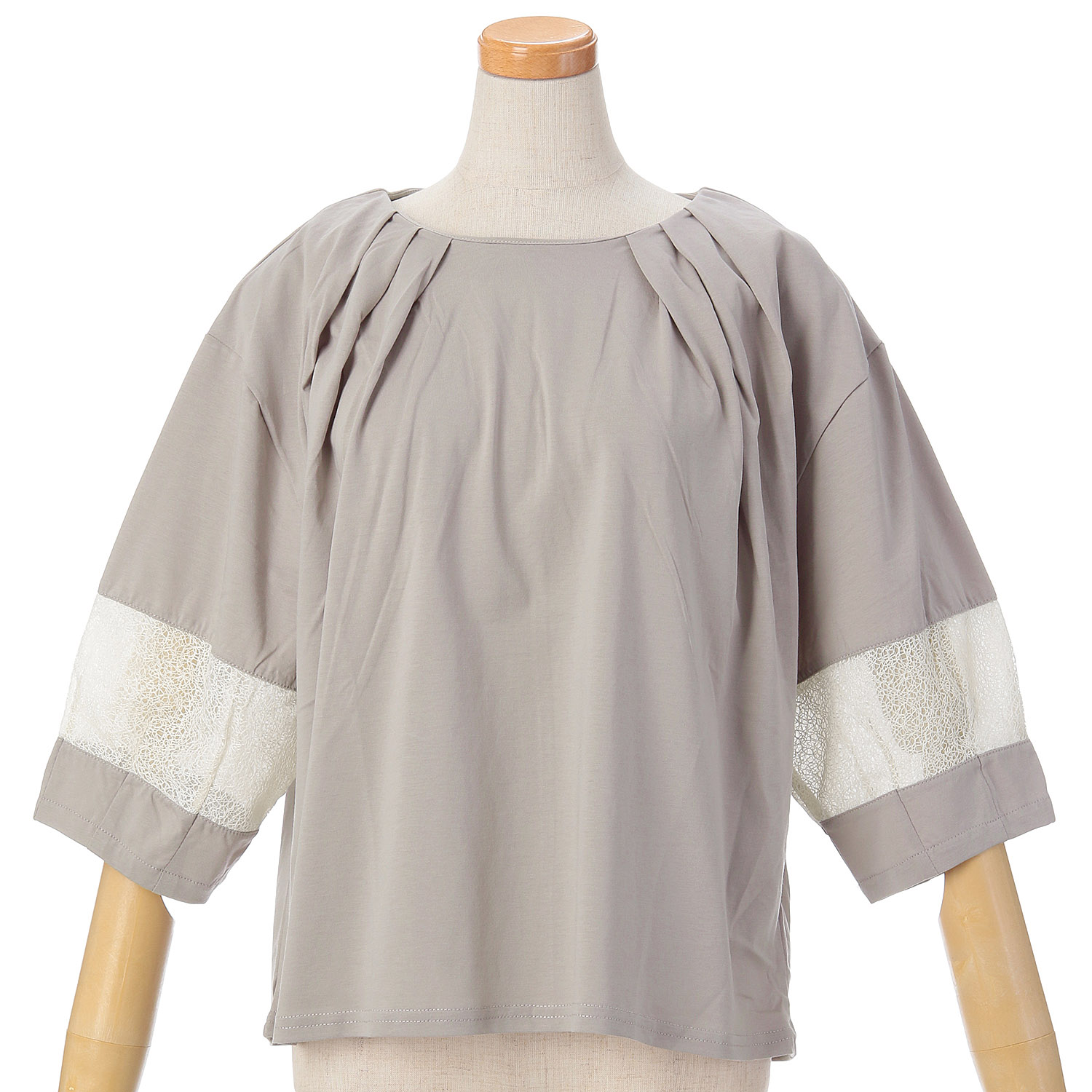 vingtrois ドライタッチコットンランタンスリーブプルオーバー - 画像2