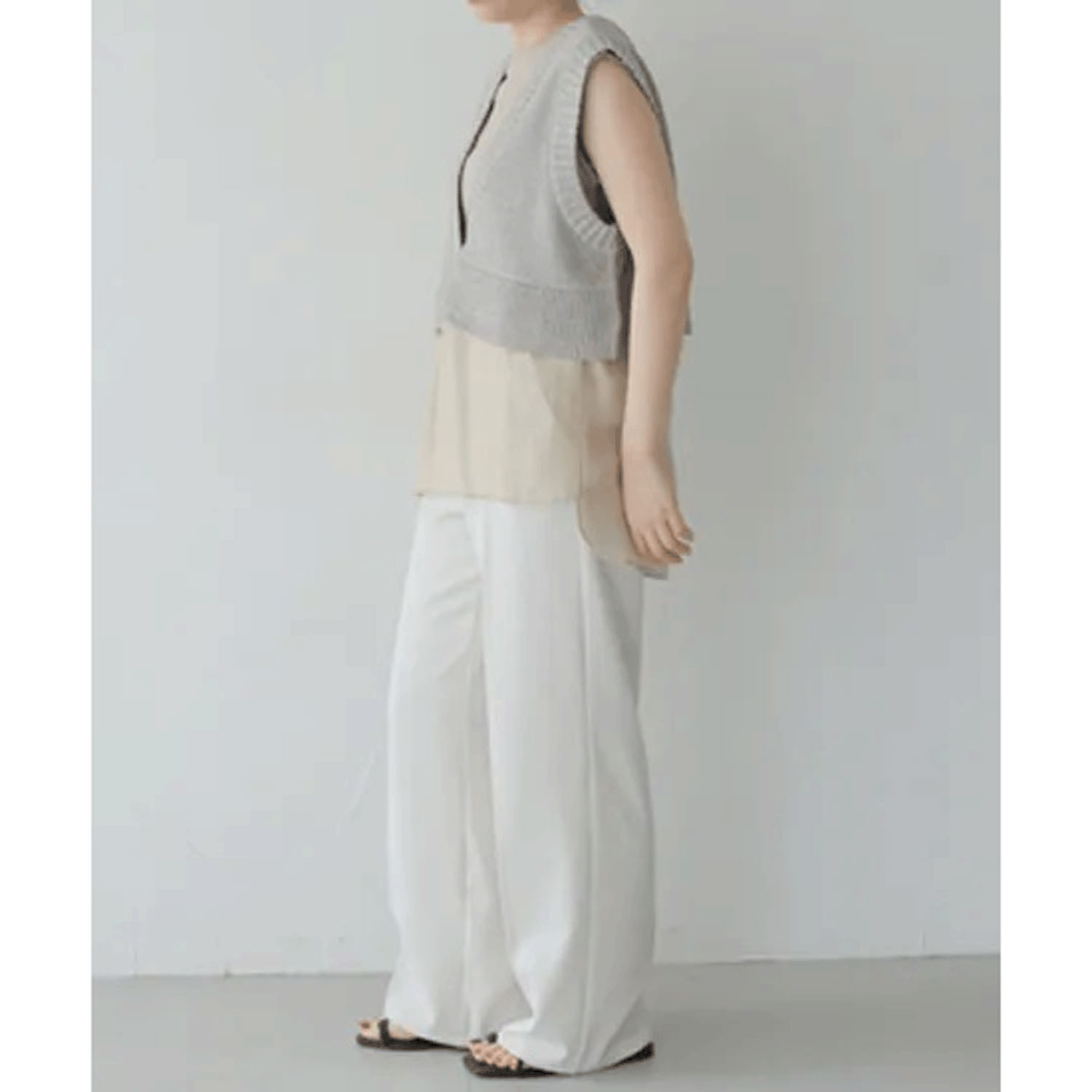 vingtrois 裾シアー切替ノースリーブ - 画像8