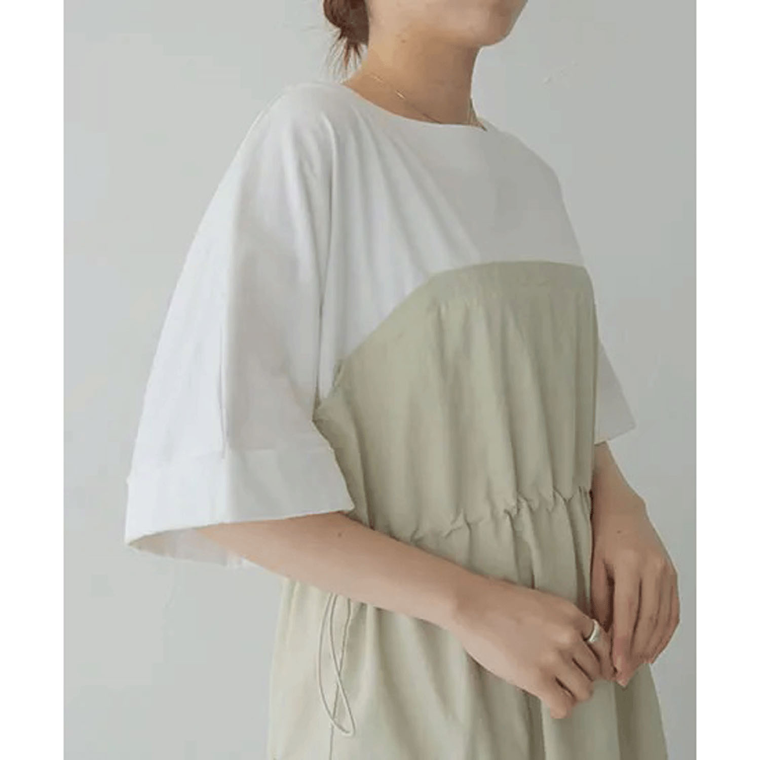 【InstaLive】Vingtrois 異素材ドッキングワンピース - 画像7