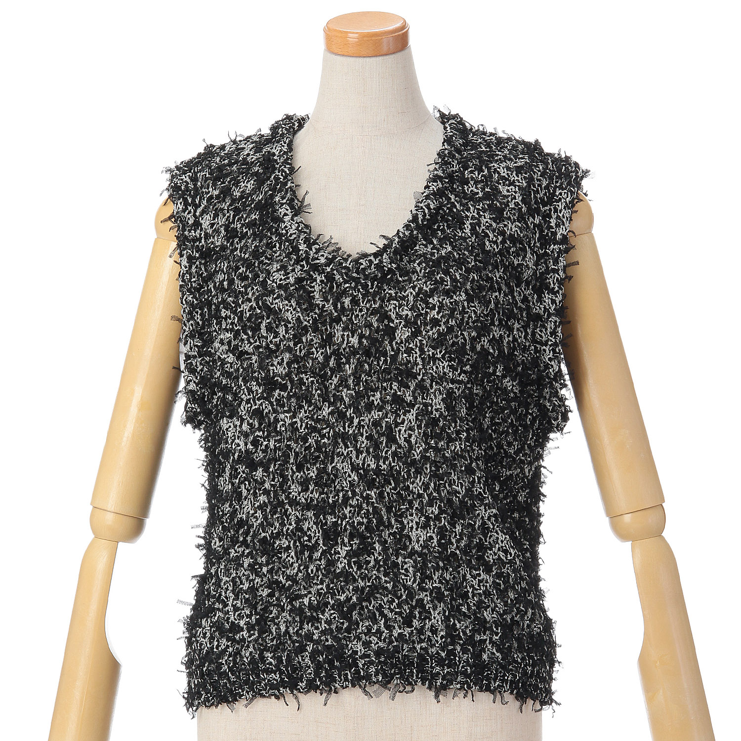 vingtrois チュールフリンジラメベスト - 画像2