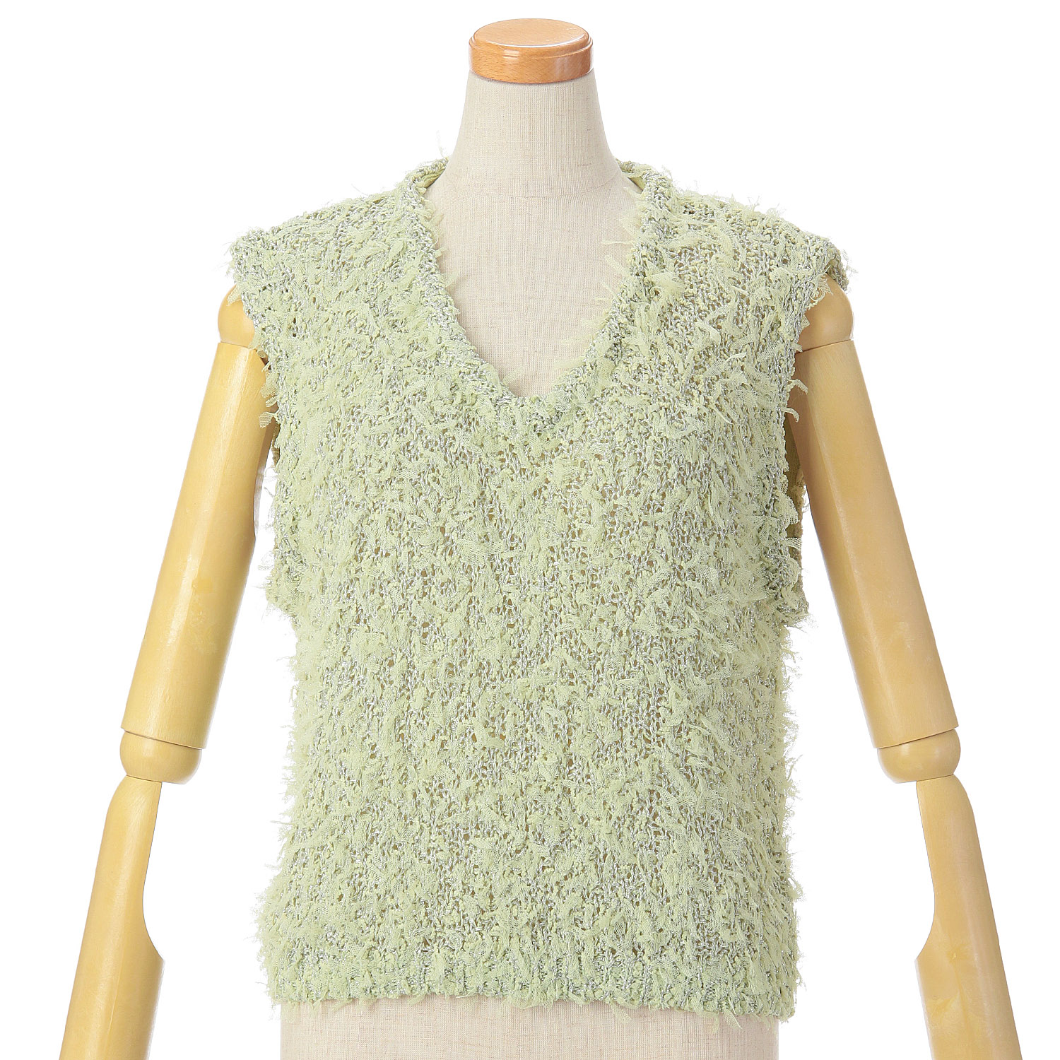 vingtrois チュールフリンジラメベスト - 画像4