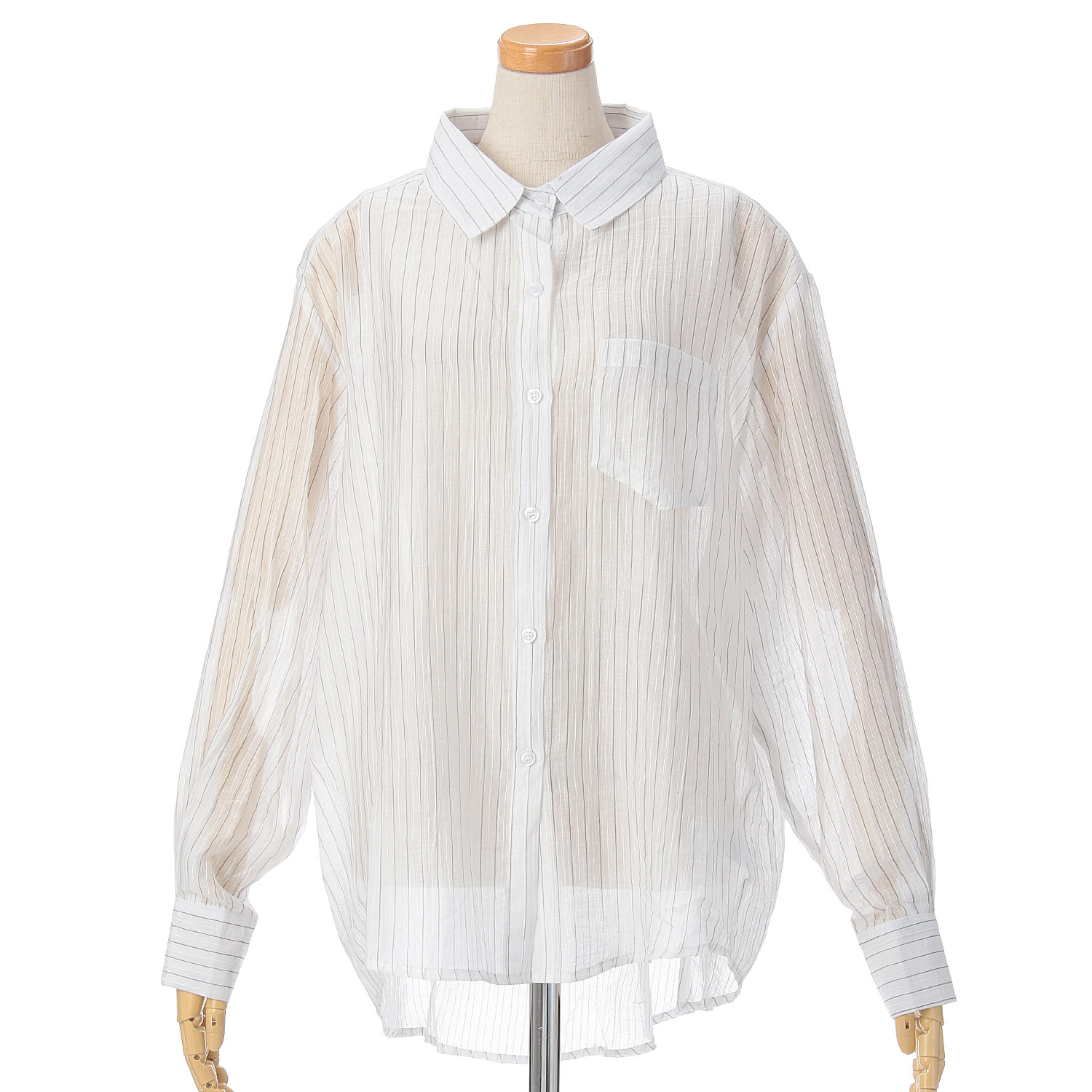 vingtrois シアーストライプシャツ - 画像2