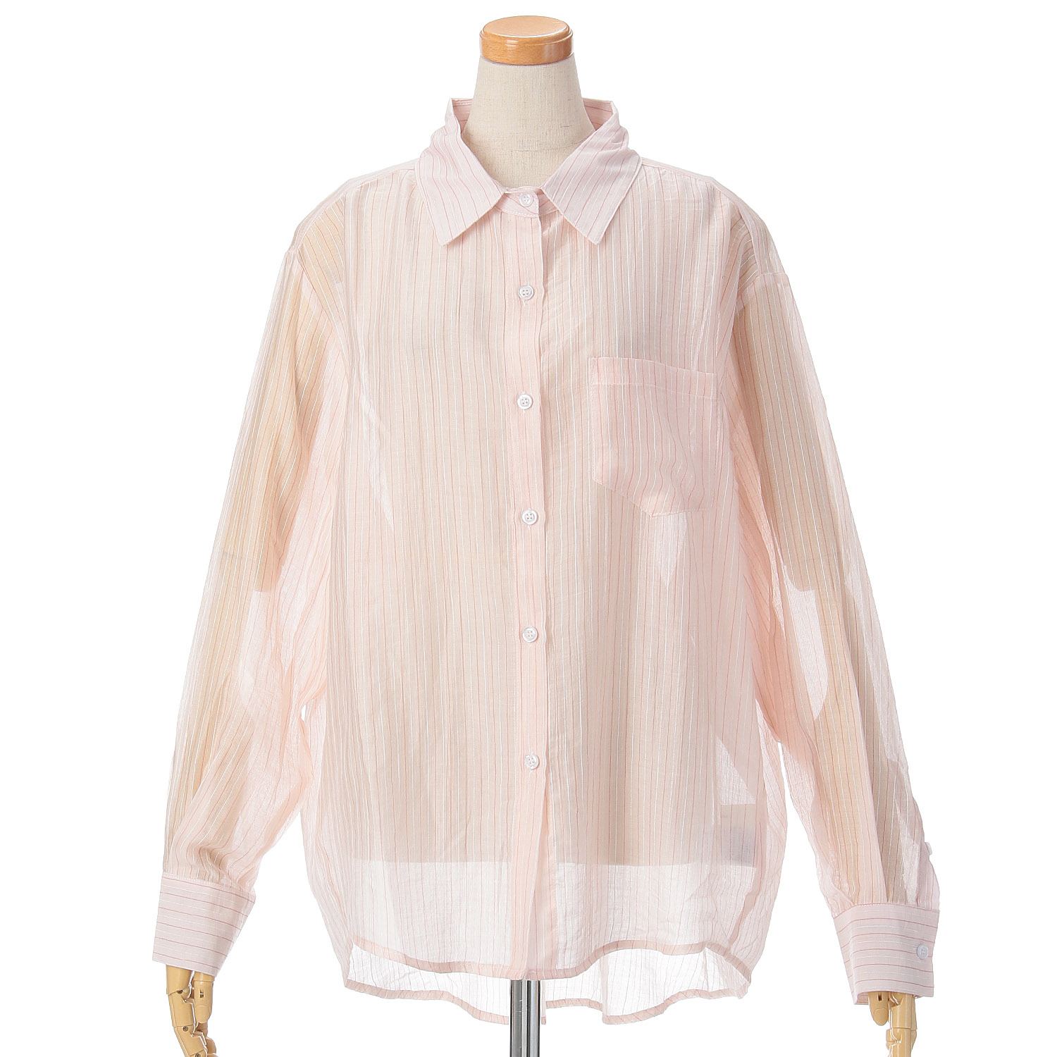 vingtrois シアーストライプシャツ - 画像3