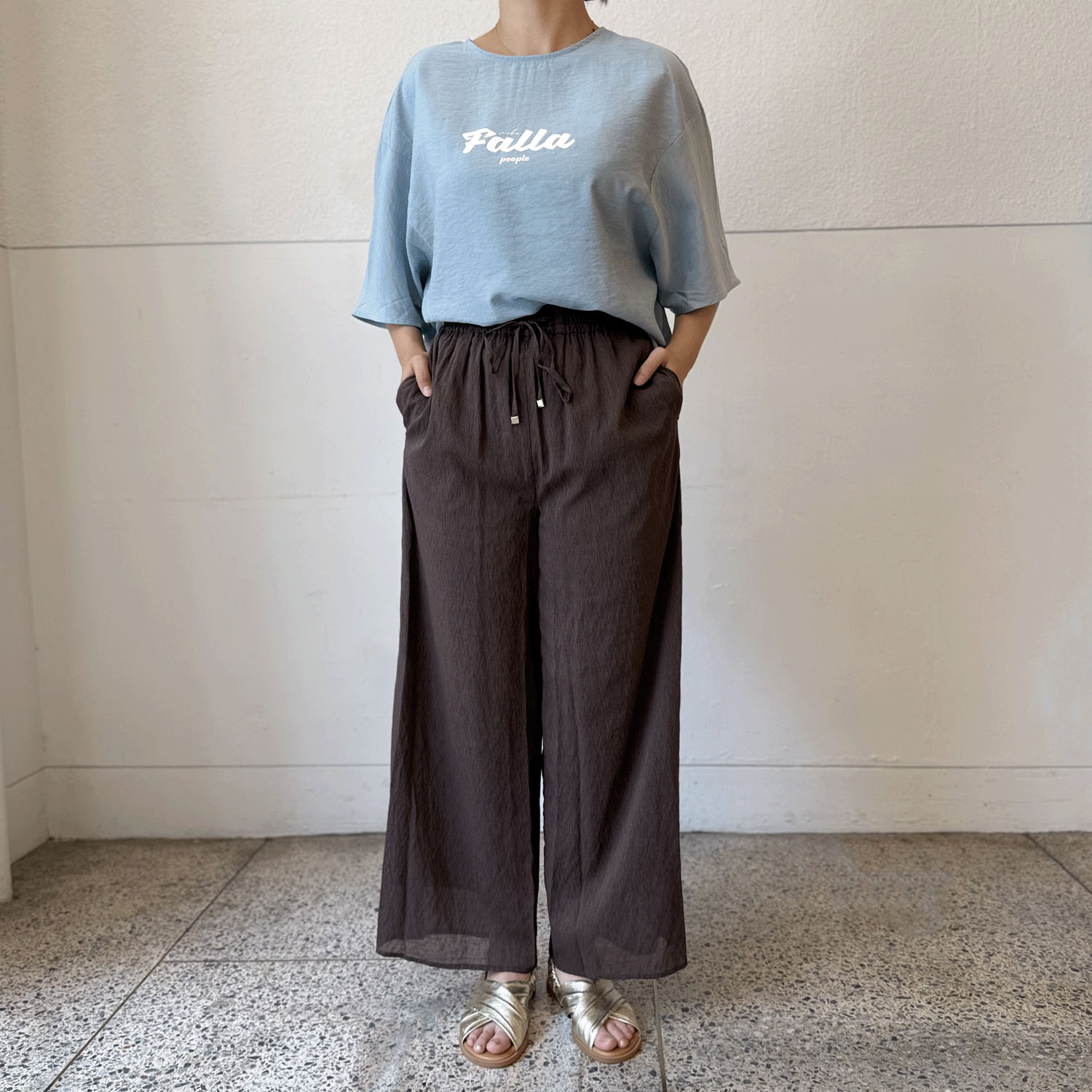 【InstaLive】Emilyan 麻調シアーボイルパンツ