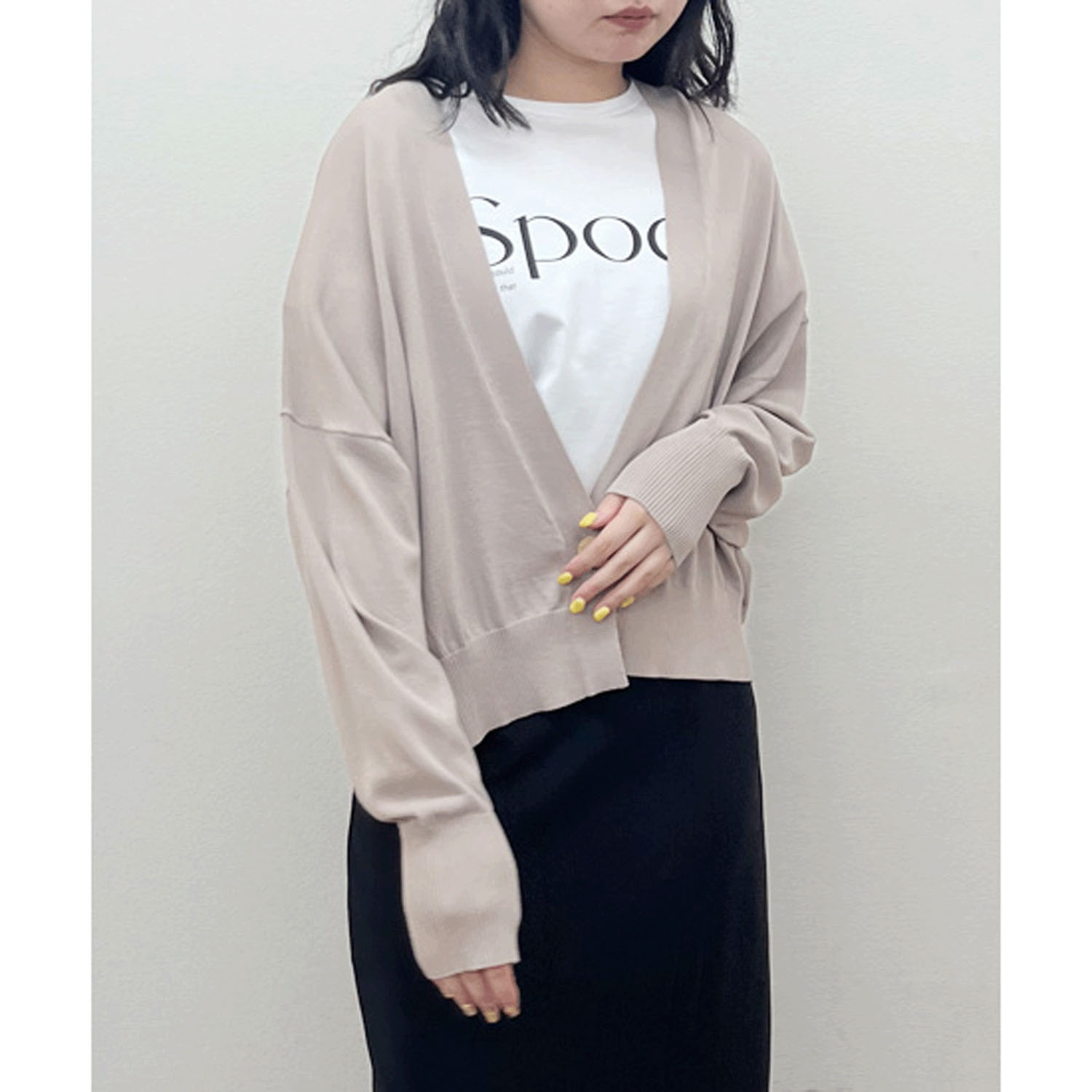 【InstaLive】vingtrois ショートドルマン風ニットカーデ