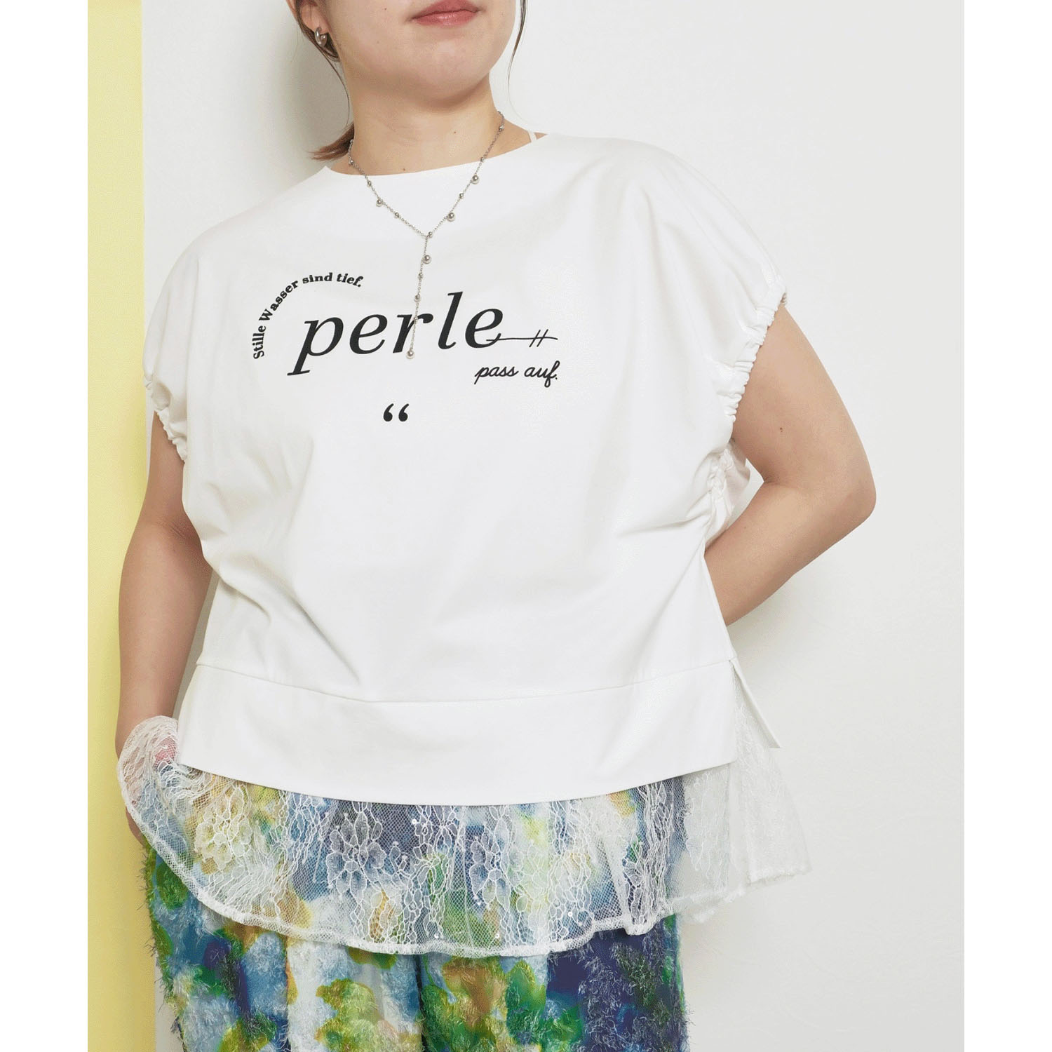 Palm Riche レイヤードライクレースTシャツ - 画像13