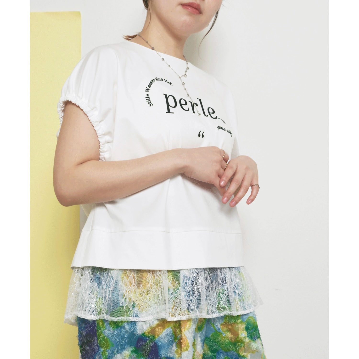 Palm Riche レイヤードライクレースTシャツ - 画像16