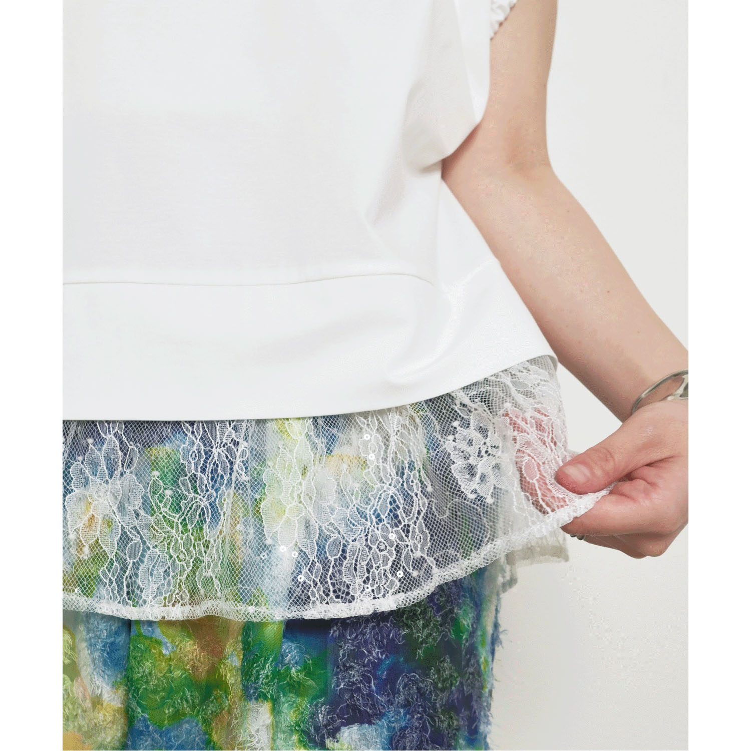 Palm Riche レイヤードライクレースTシャツ - 画像18