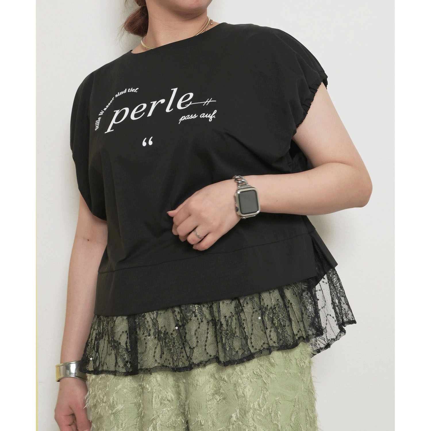 Palm Riche レイヤードライクレースTシャツ - 画像40