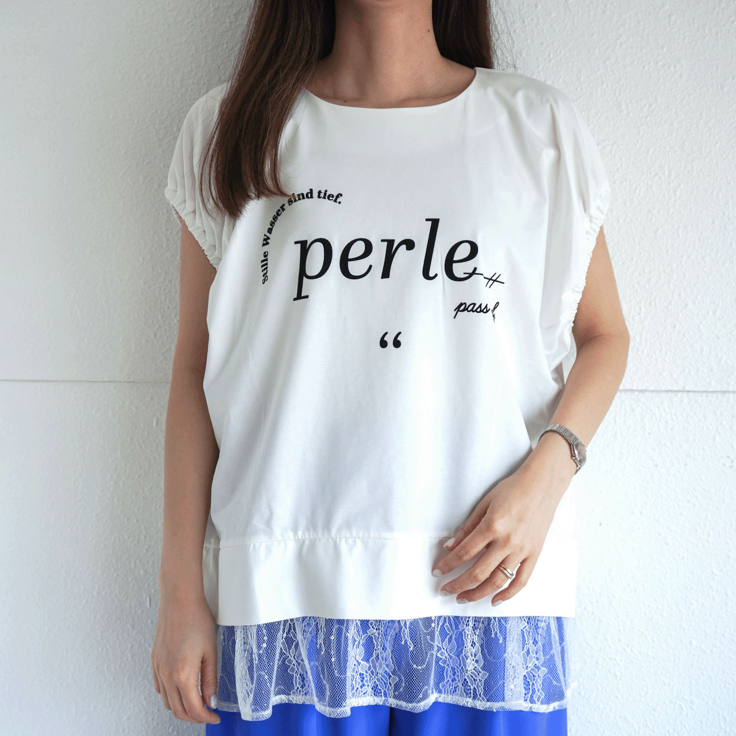 Palm Riche レイヤードライクレースTシャツ - 画像1