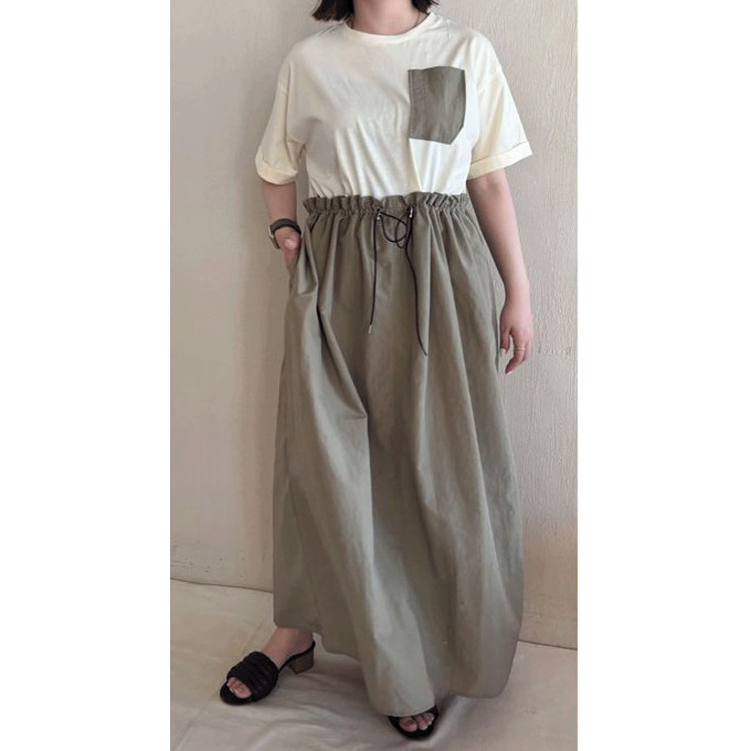 ザンパ 別地切替ドロストワンピース - 画像3