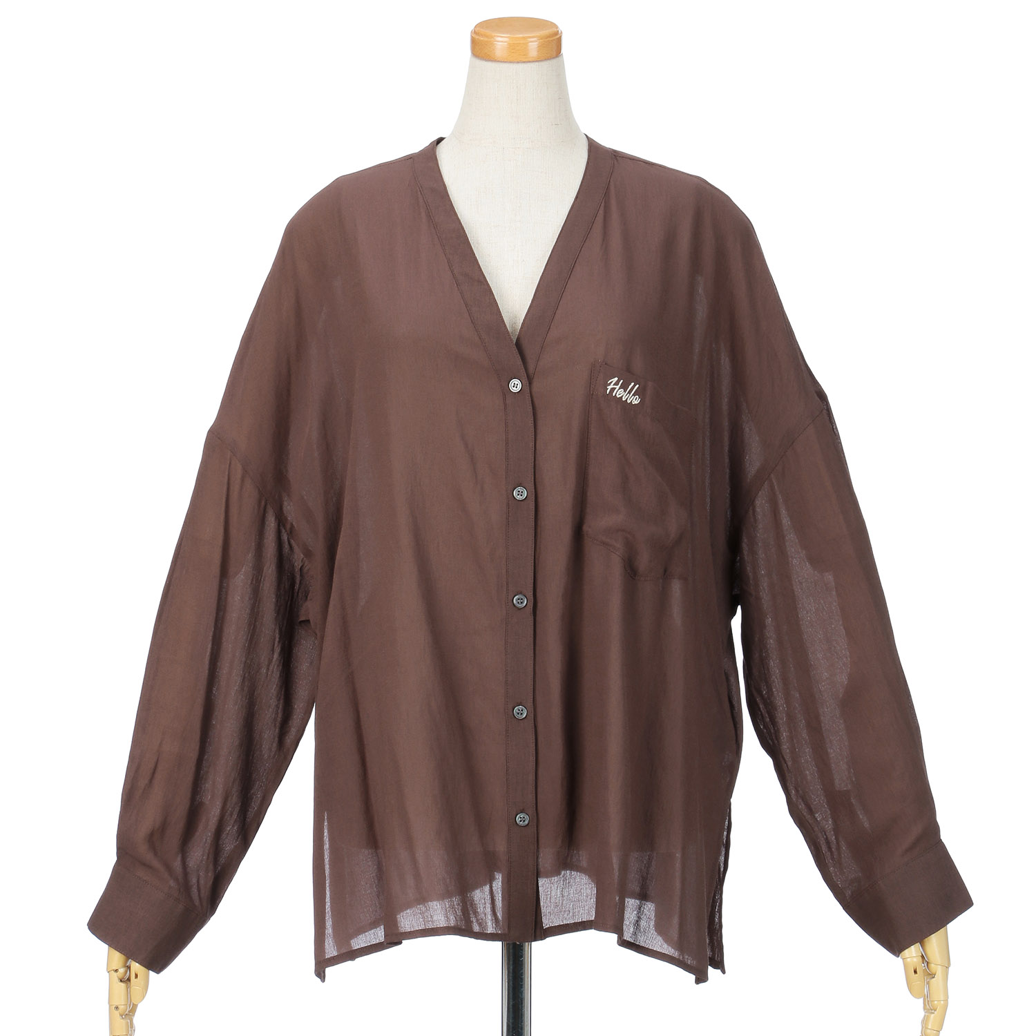 【InstaLive】qout ワンポイントロゴ シアーカーディガン - 画像1