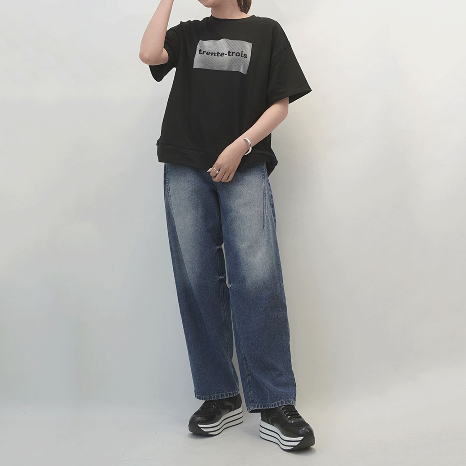 33℃ ラバーブラシプリントダメージ加工 Tシャツ - 画像12