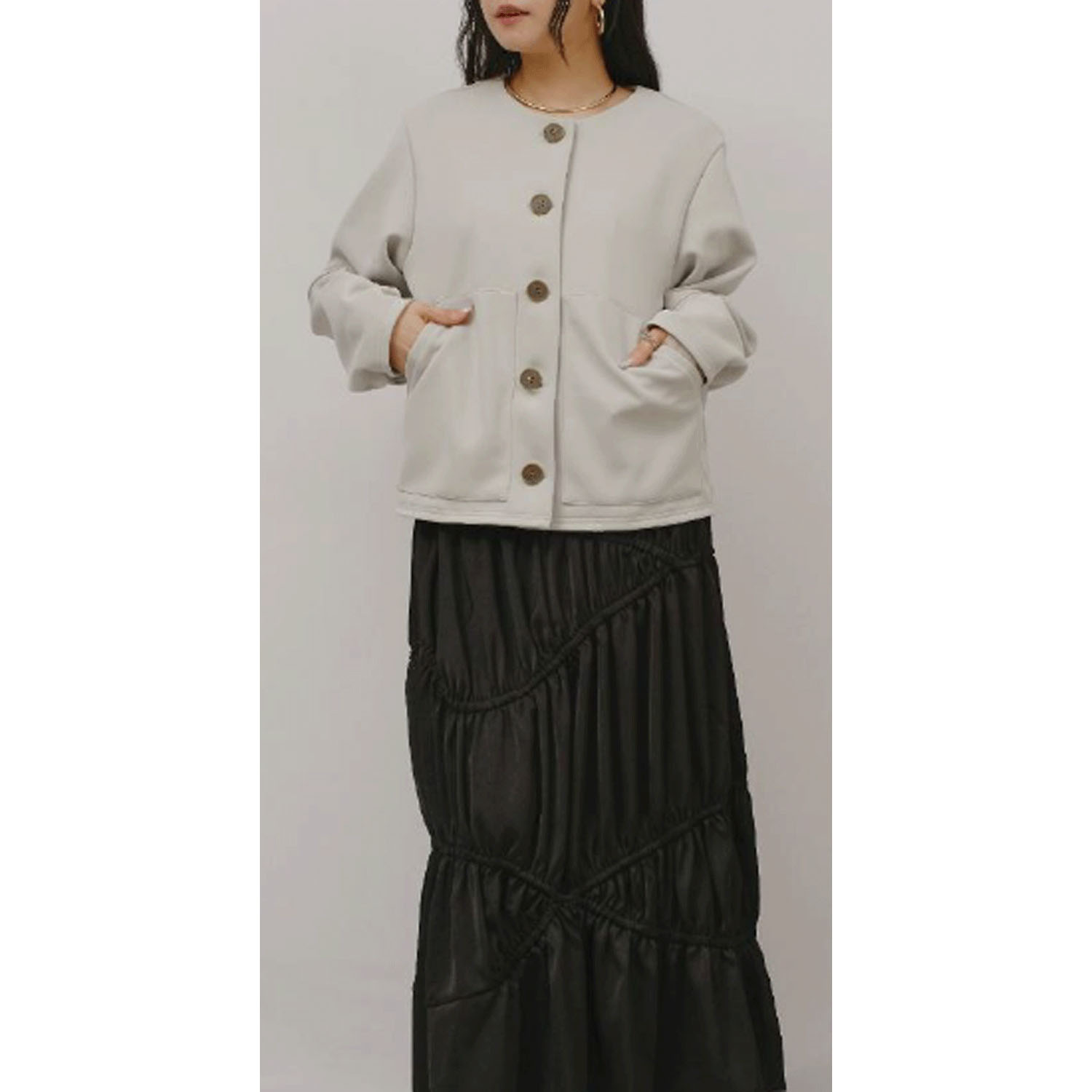 Palm Riche ストレッチダンボールカーデ - 画像2