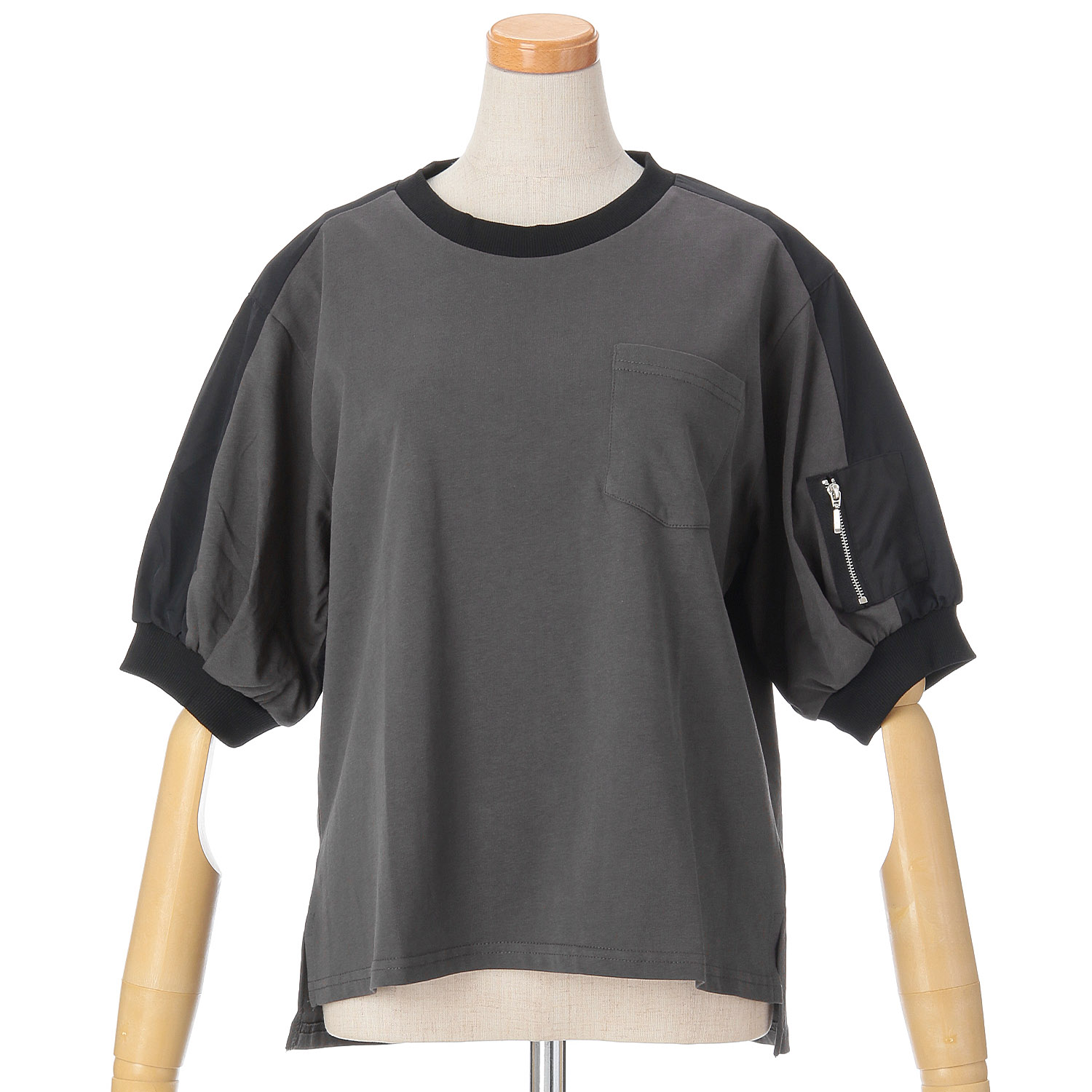 vingtrois 異素材切替Tシャツ - 画像2